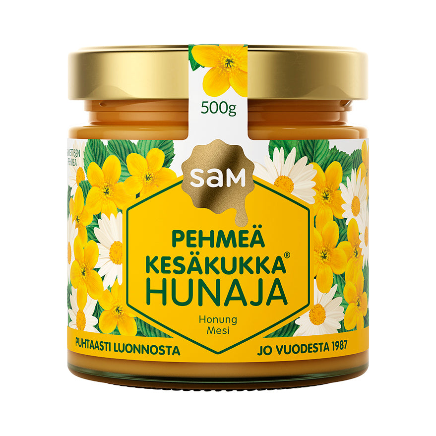 Hunajainen SAM Pehmeä Kesäkukka Hunaja 500g