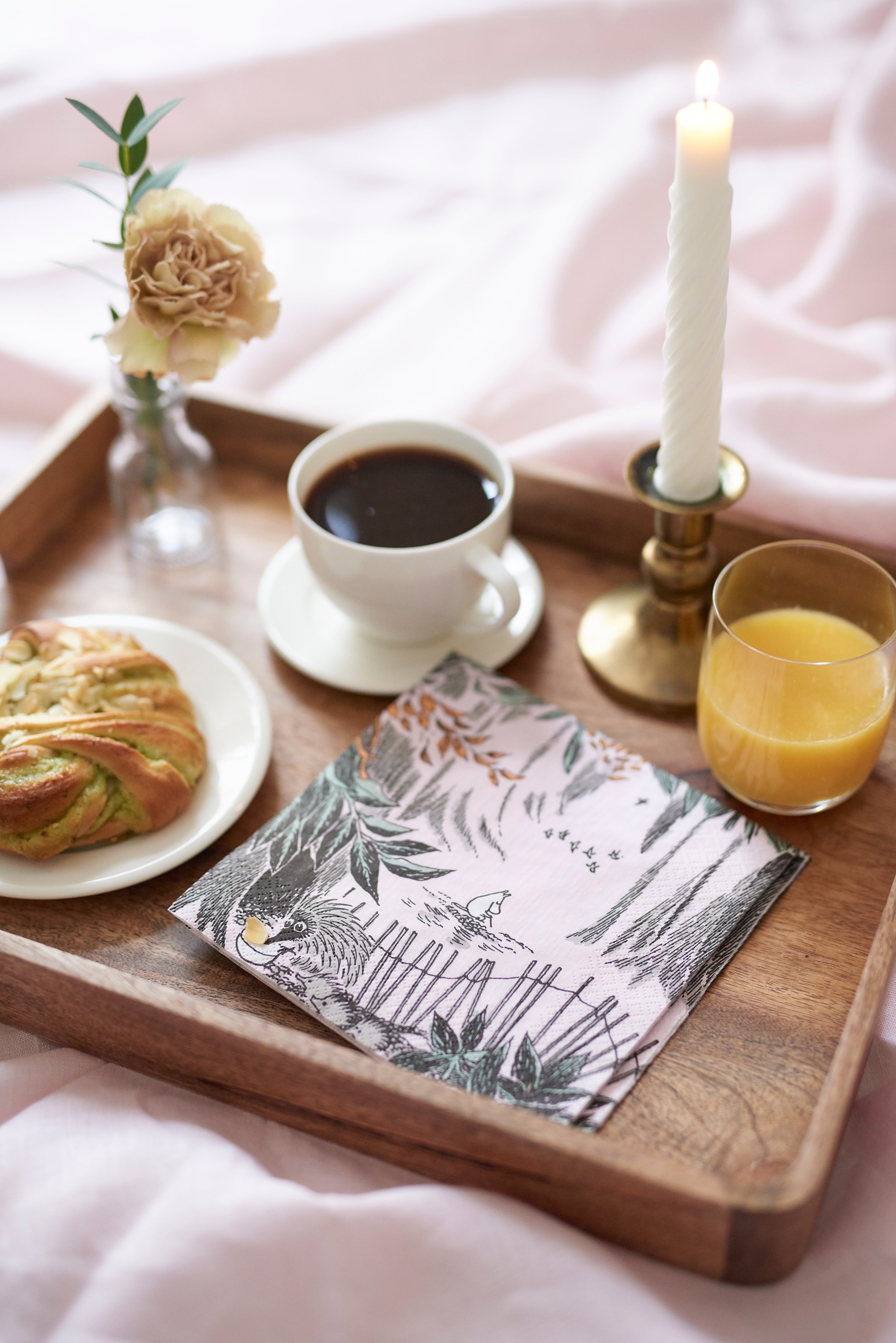 Tissu Moomin lautasliina Kaipaus vaaleanpunainen 33cm 20kpl