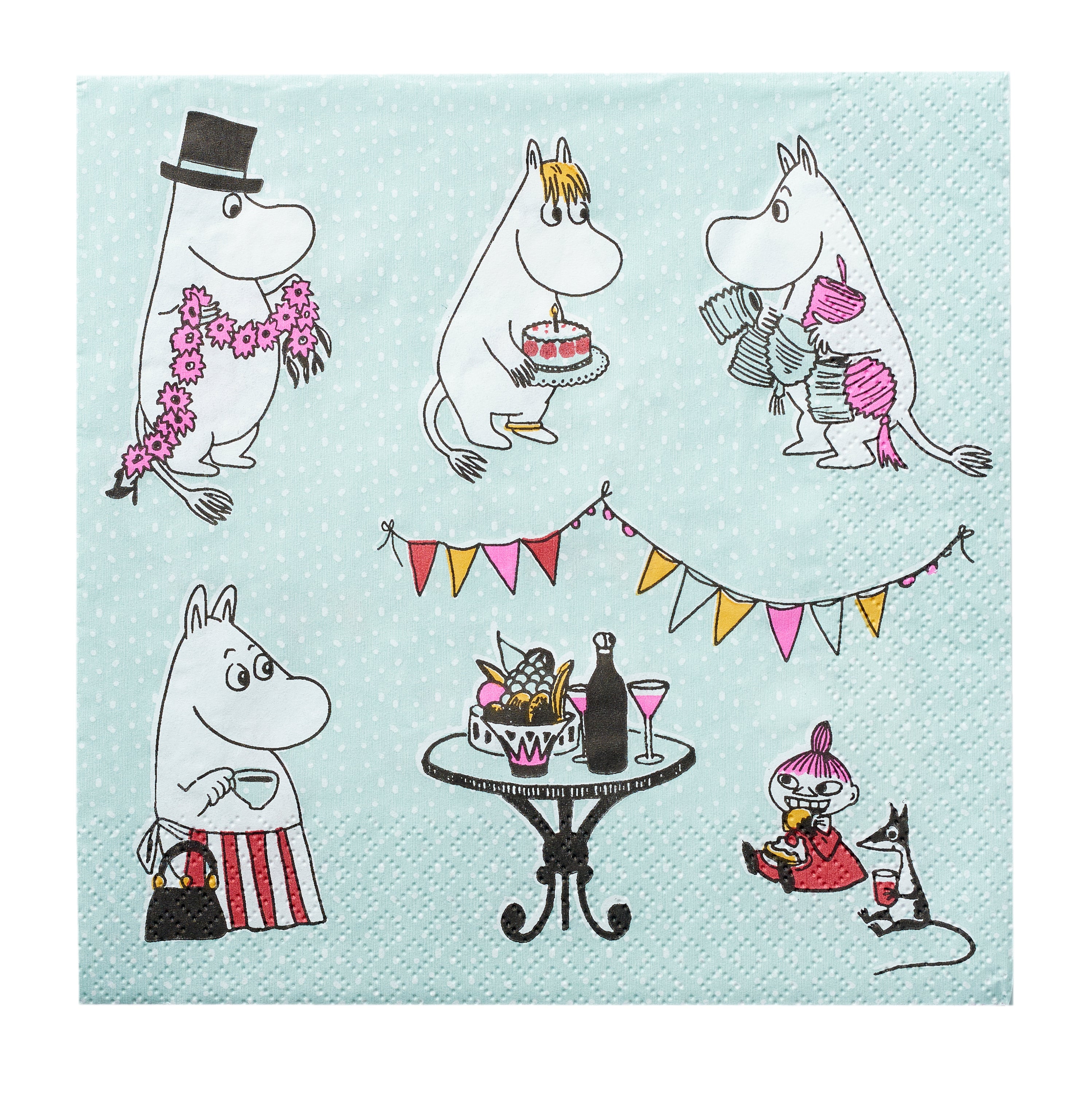 Tissu Moomin lautasliina Kestit minttu 33cm 20kpl
