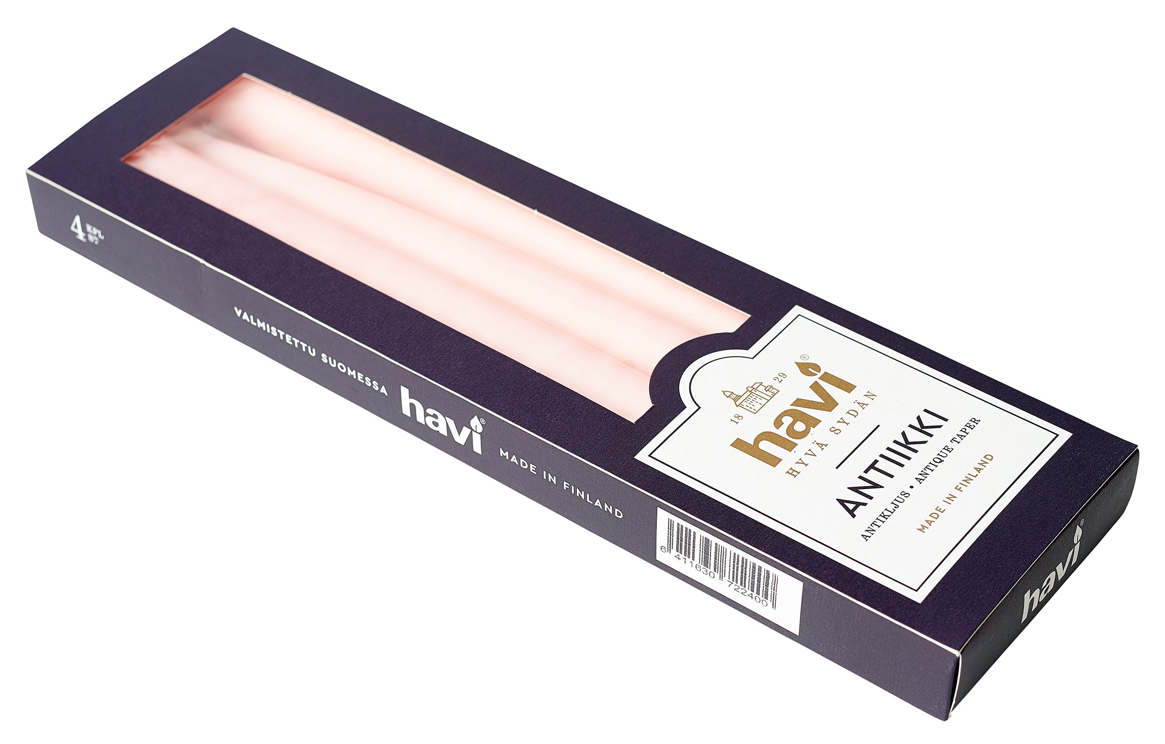 Havi antiikkikynttilä puuteri 28cm 4kpl 8 h