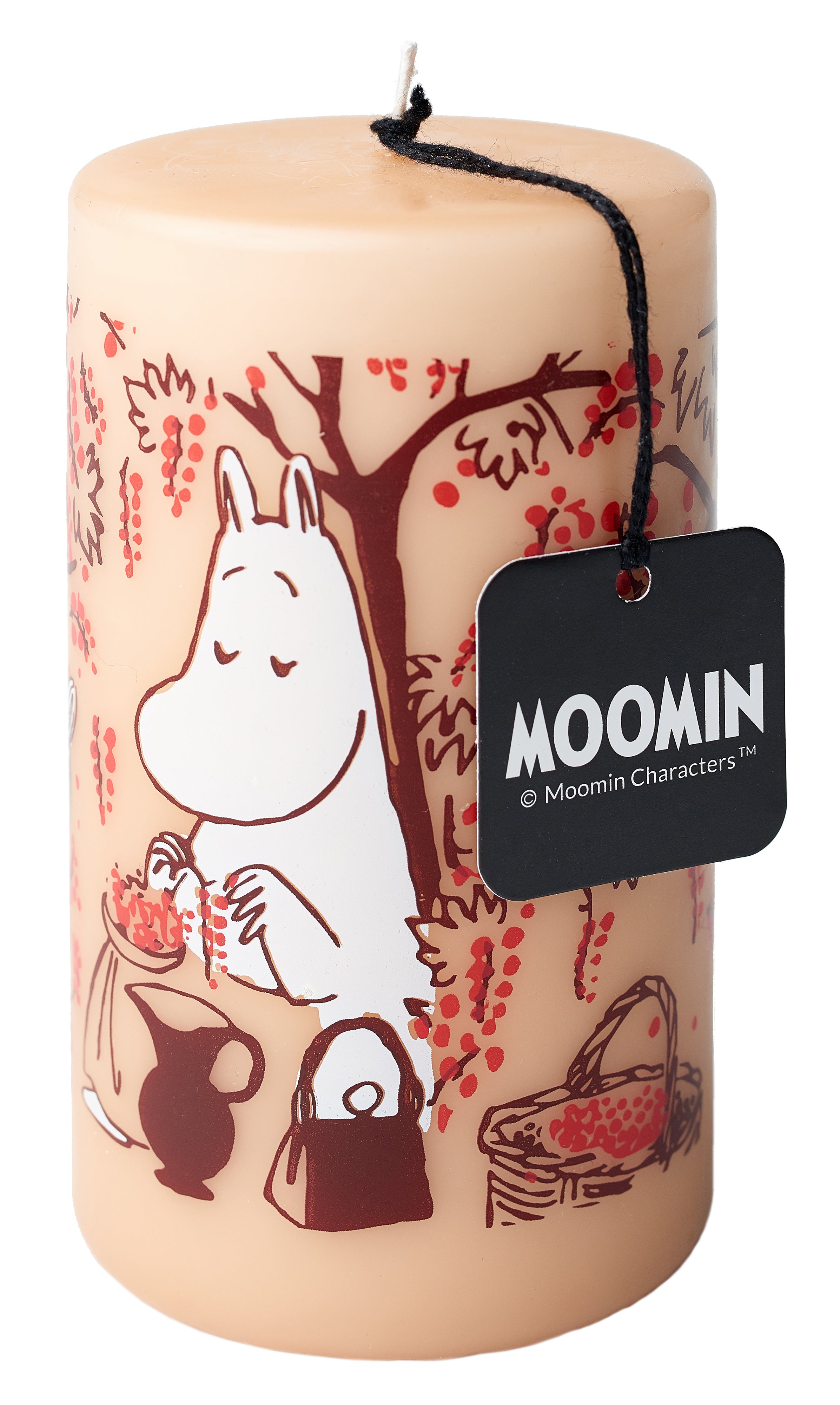 Moomin pöytäkynttilä marjat hiekka 7cmx12cm 1kpl 55 h