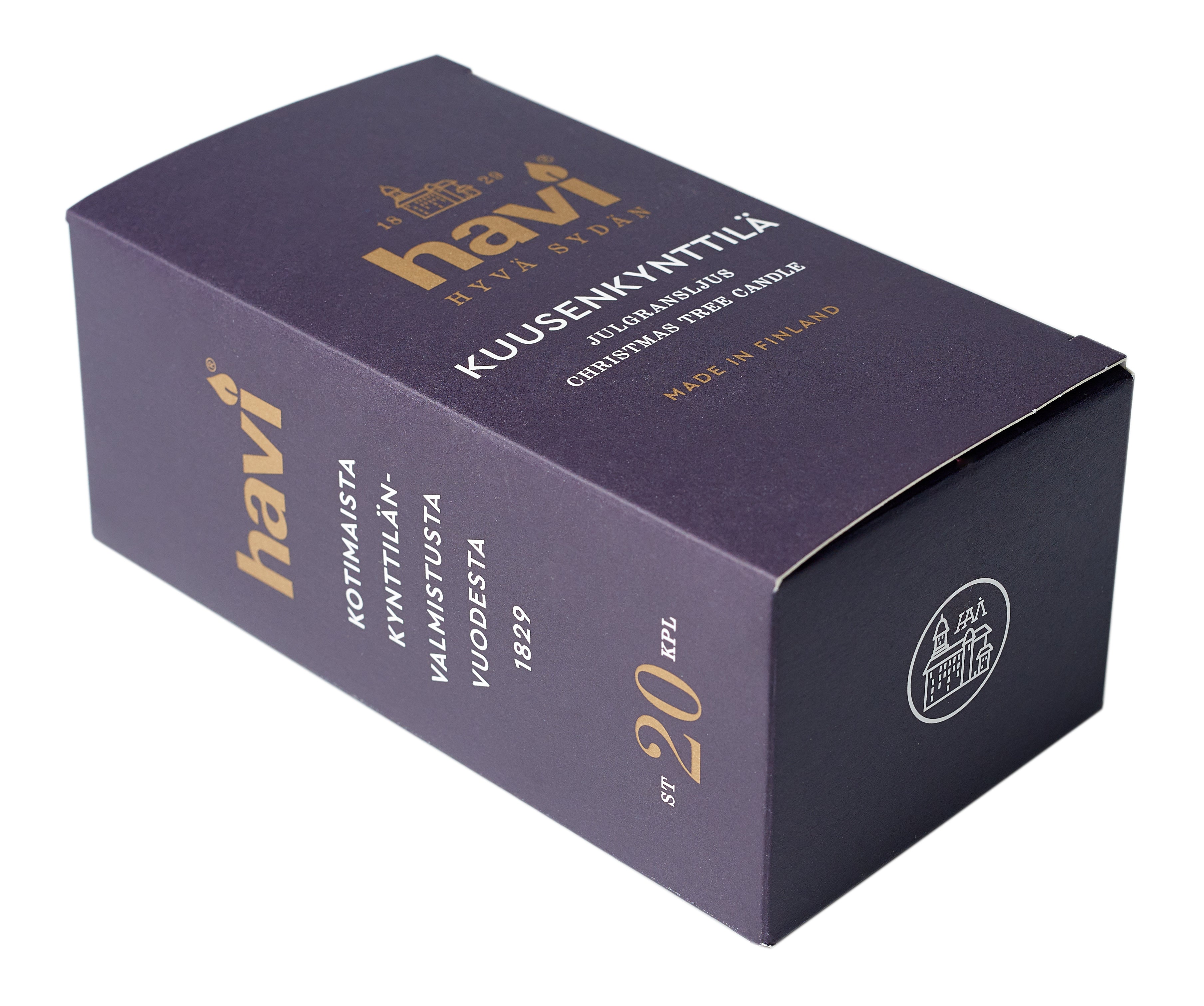 Havi  Joulukuusenkynttilä valkoinen 118mm 20kpl1,5 h