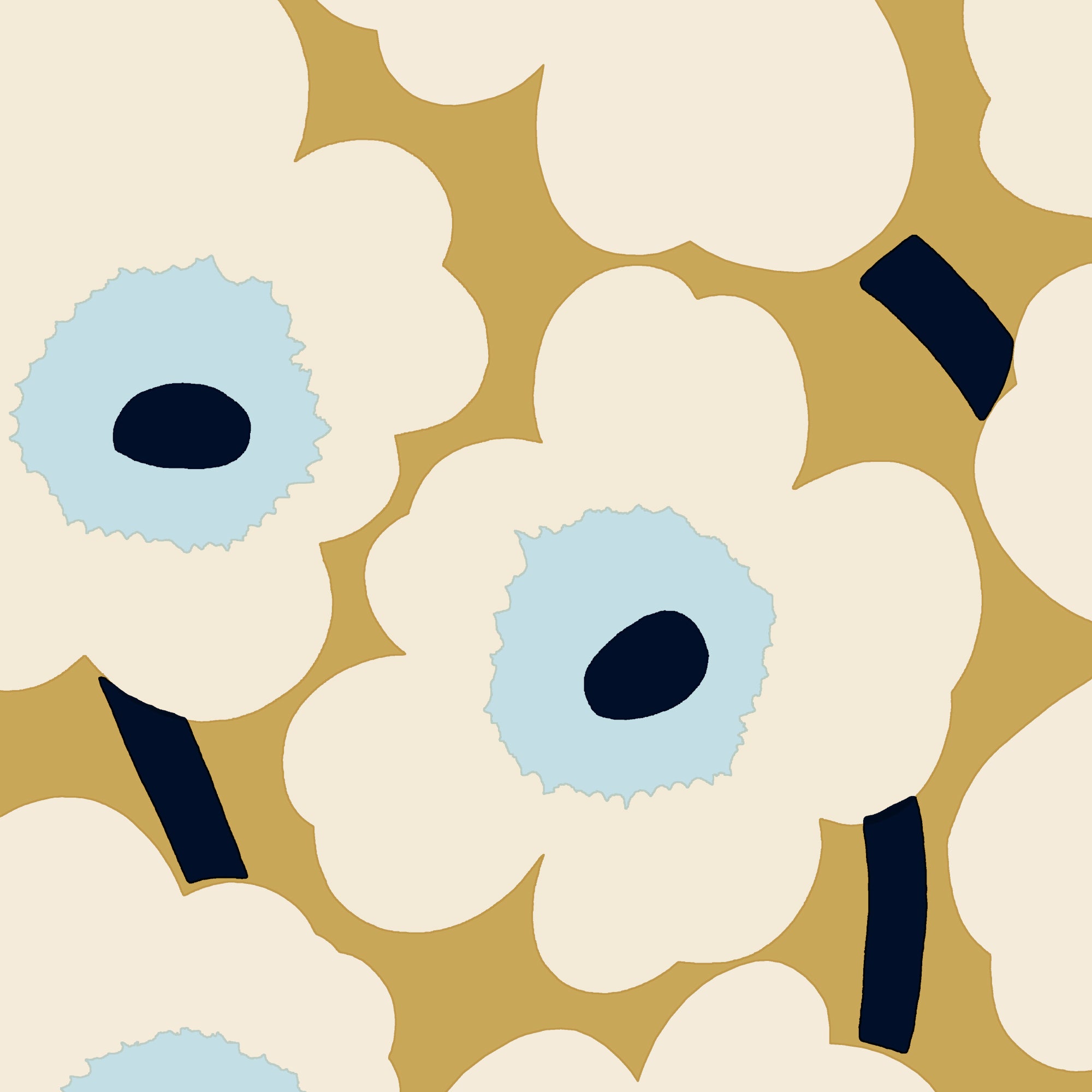 Marimekko lautasliina Unikko beige sininen 20kpl/24cm