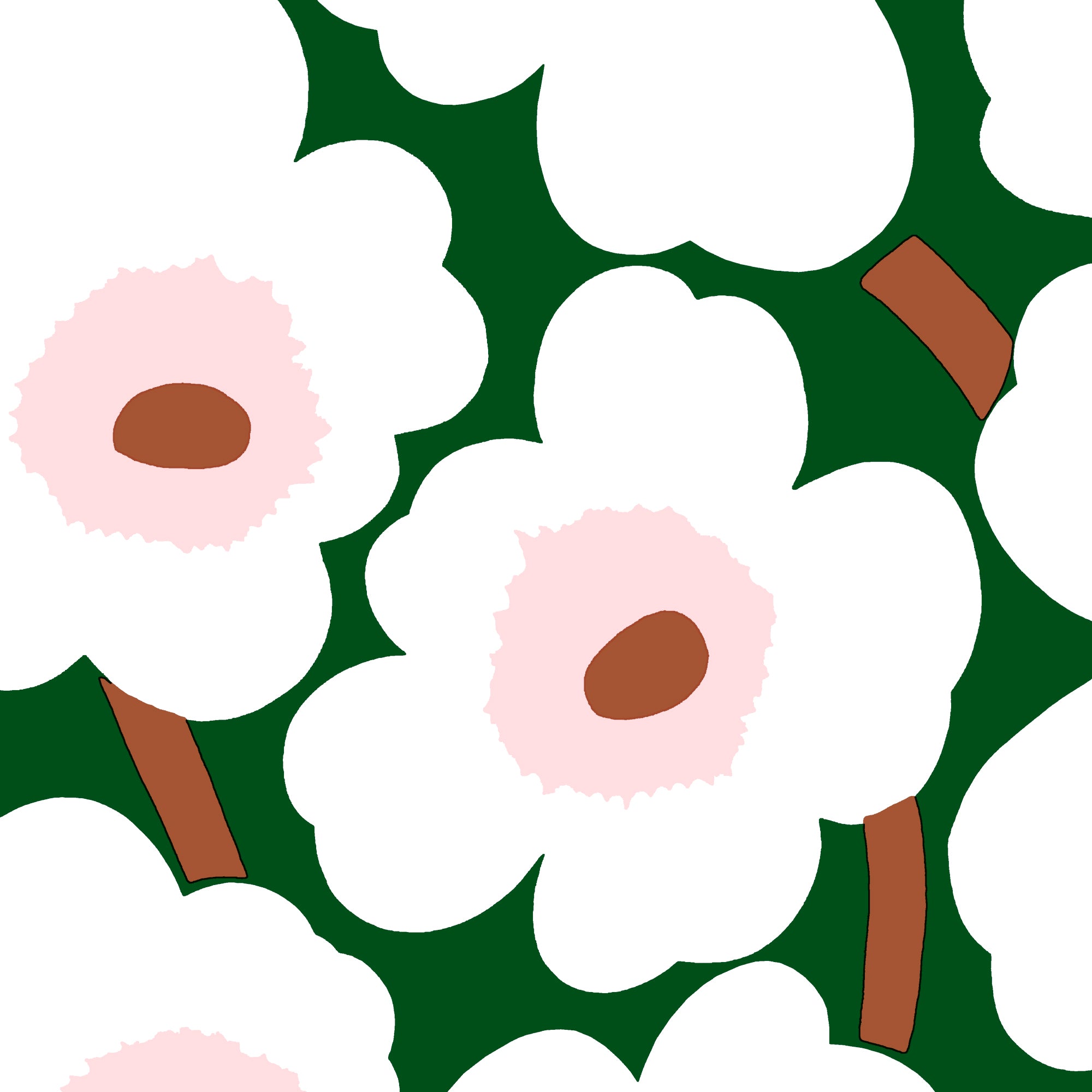 Marimekko Unikko tummanvihreä lautasliina 20kpl/24cm