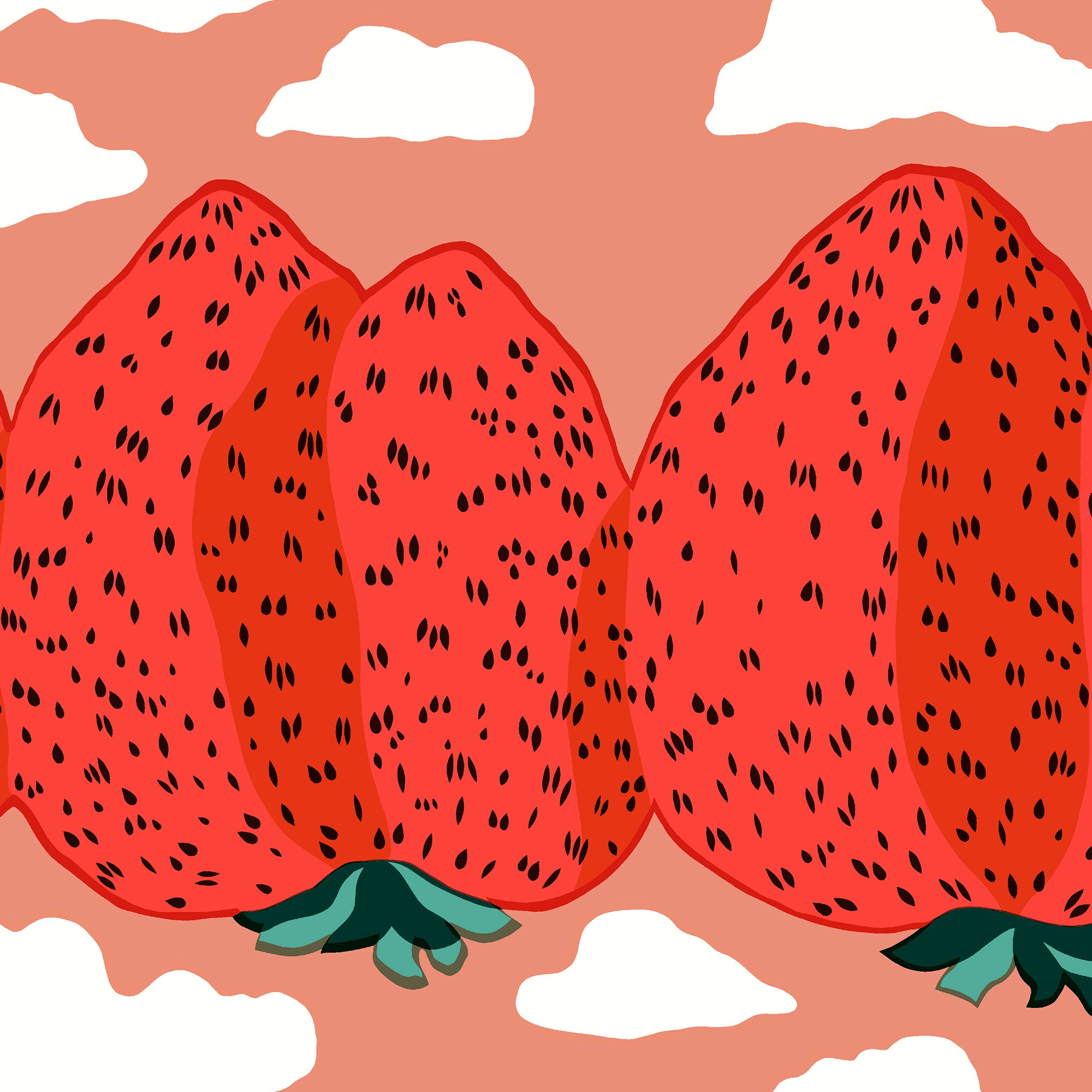 Marimekko lautasliina Mansikkavuoret punainen 20kpl/33cm