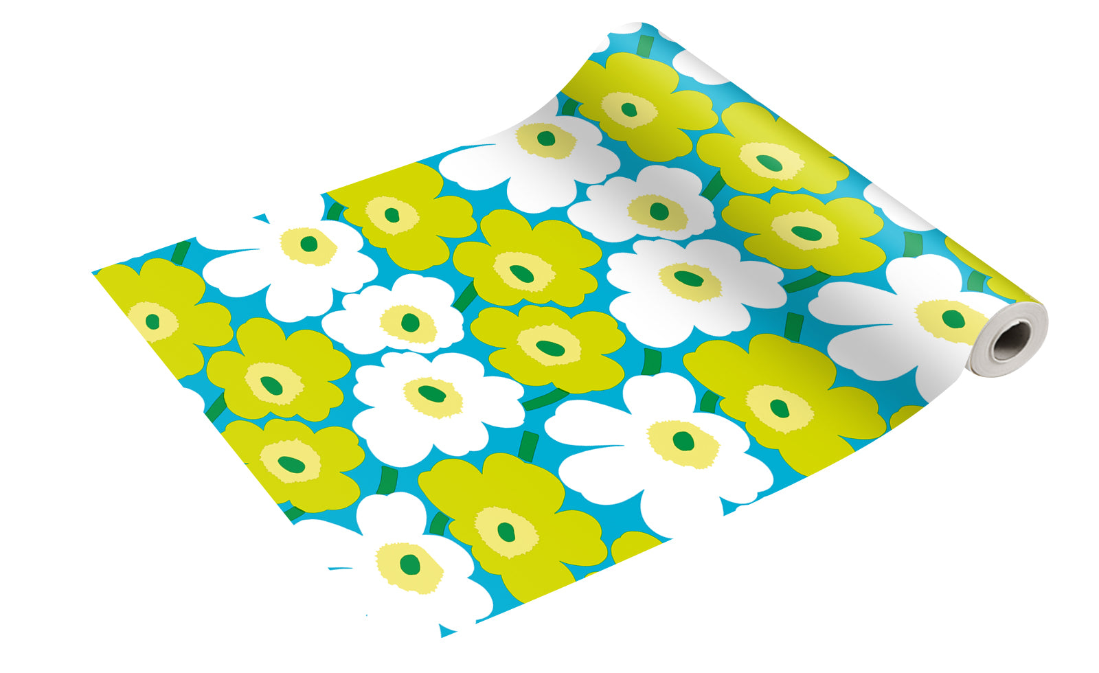 Marimekko Unikko sinivihreä kaitaliina 1kpl/0,4x4,8m