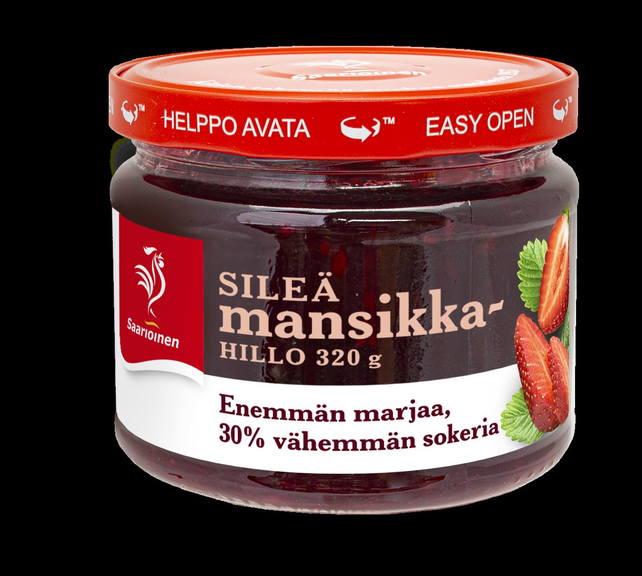 Saarioinen Mansikkahillo sileä vähemmän sokeria 320g
