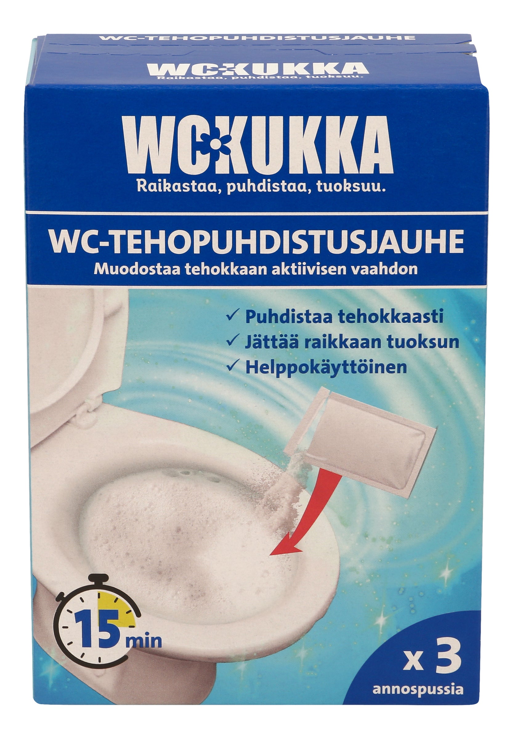 WC-kukka WC-Tehopuhdistusjauhe 3x100g