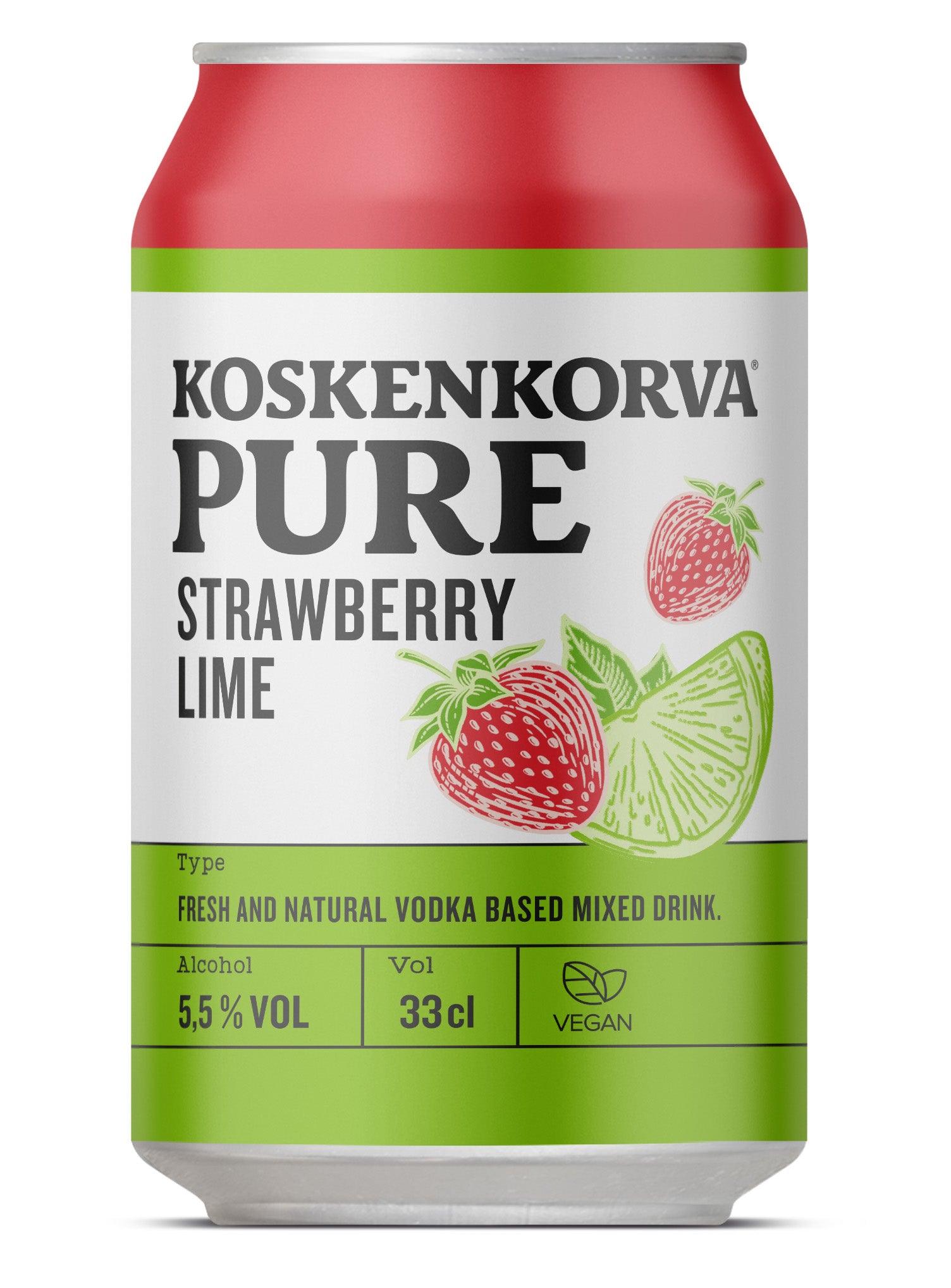 Koskenkorva PURE Strawberry Lime 5,5% 33cl can
