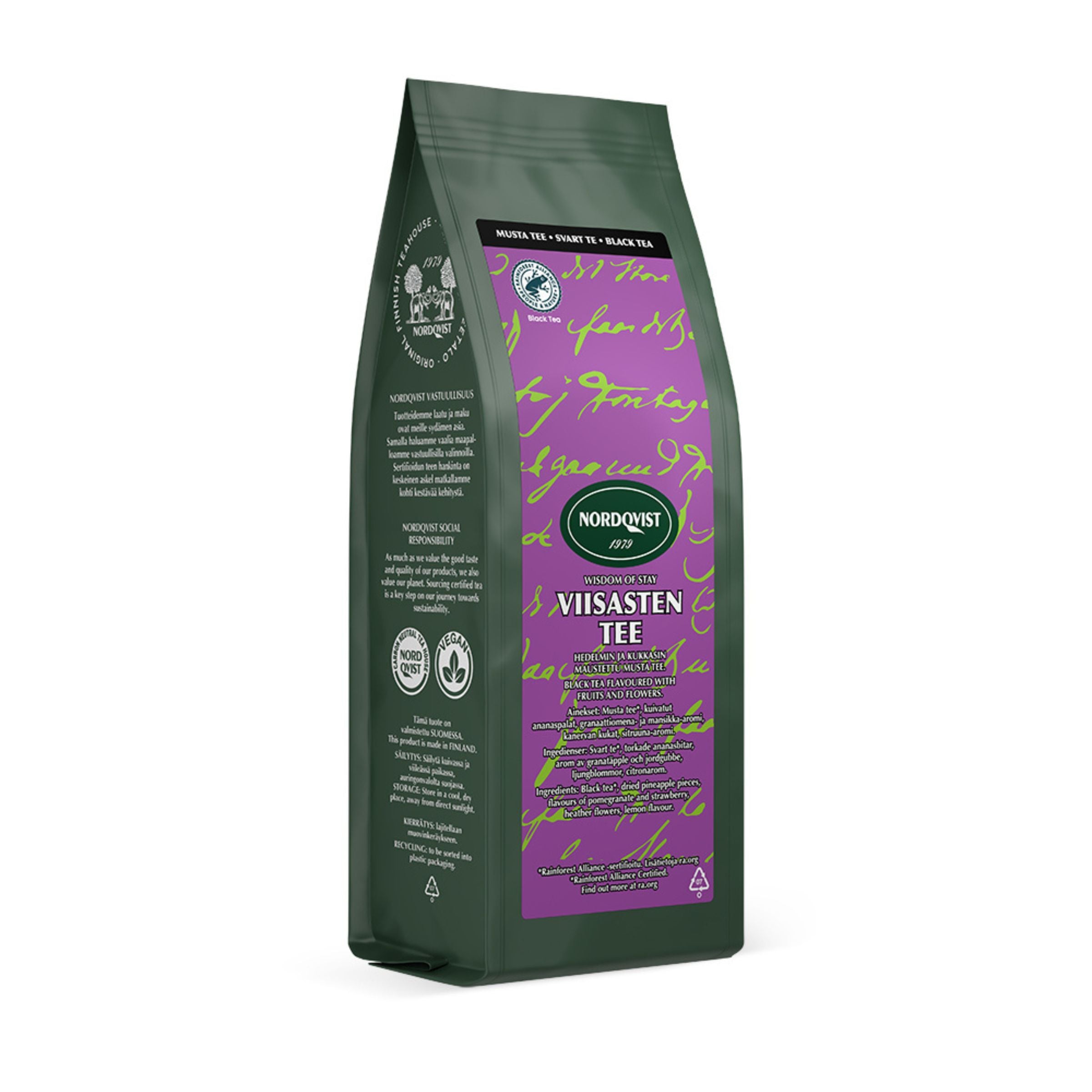 Nordqvist Viisasten tee 80g musta maustettu irtotee RFA