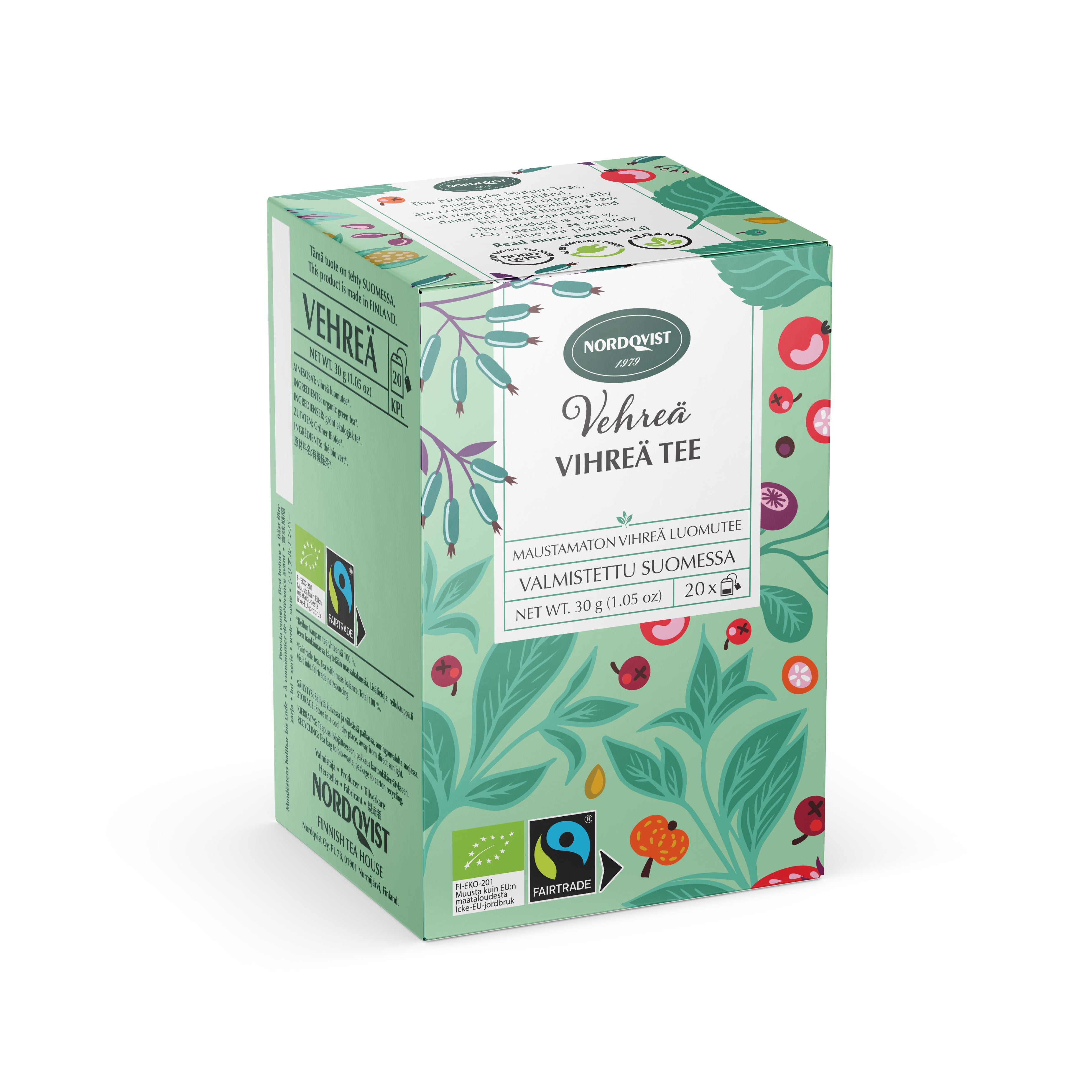 Nordqvist Vehreä vihreä tee 20x1,5g luomu & Reilu kauppa