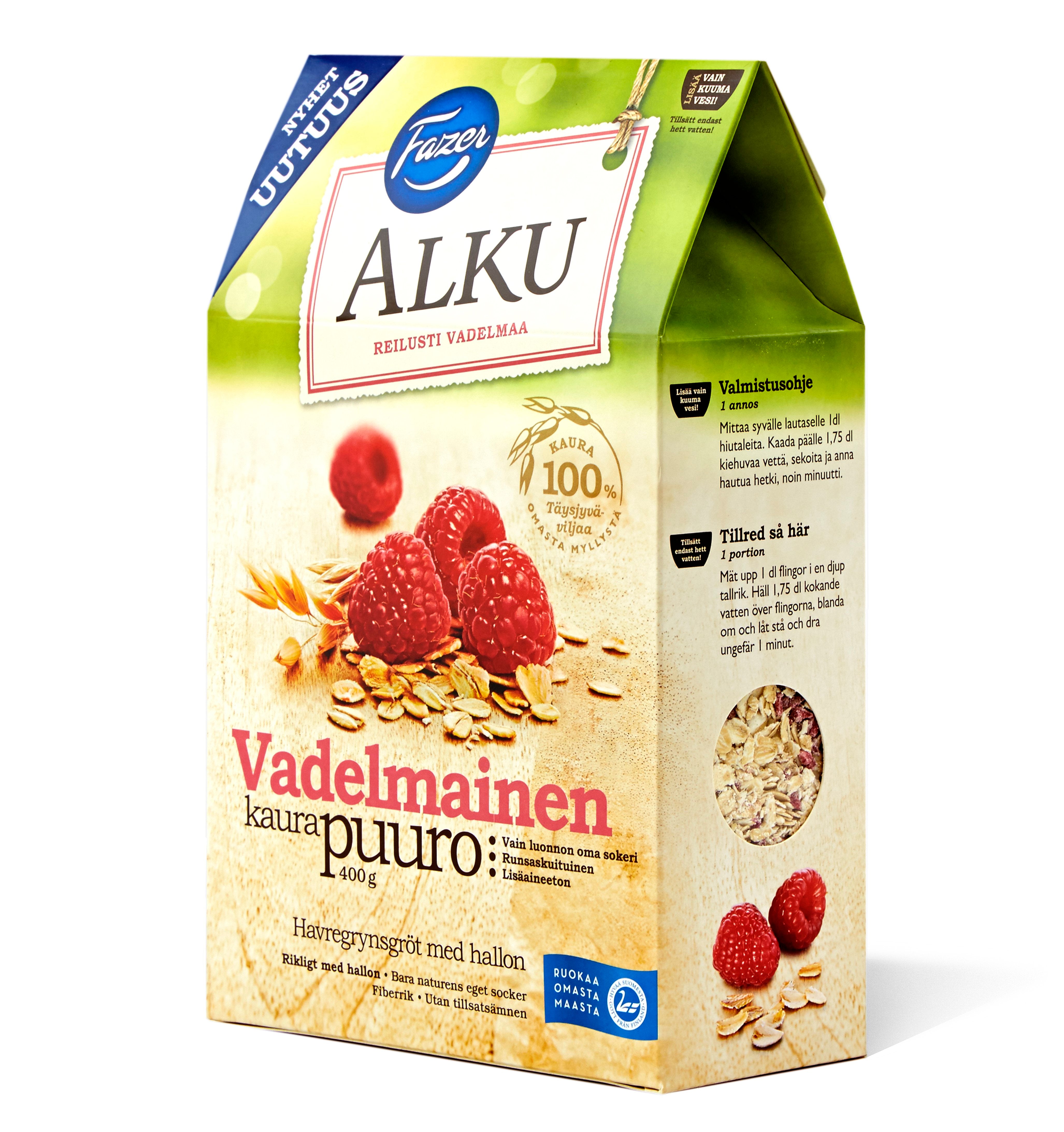 Fazer Alku Vadelmainen pikakaurapuuro 400 g
