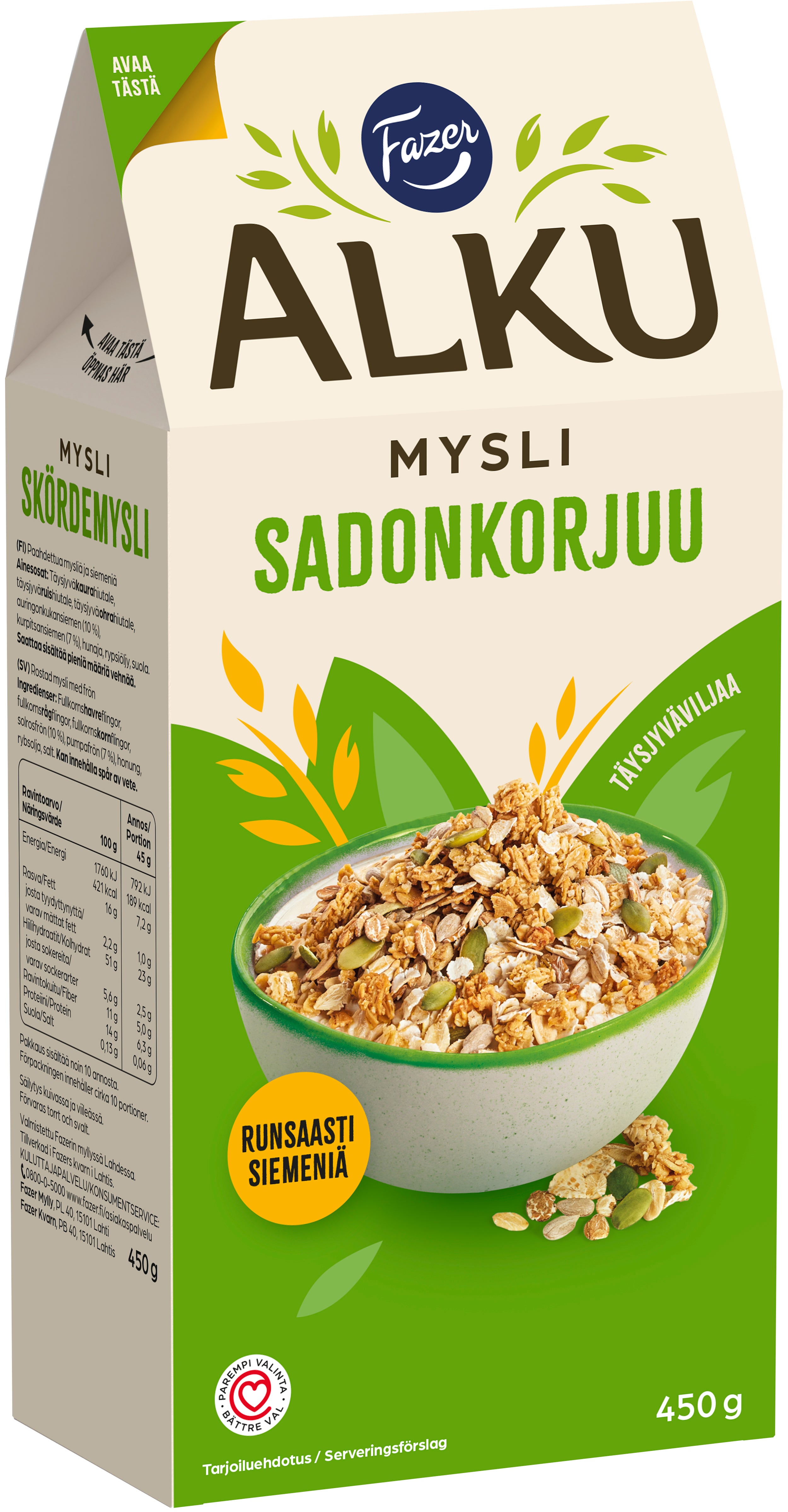Fazer Alku Sadonkorjuumysli 450 g
