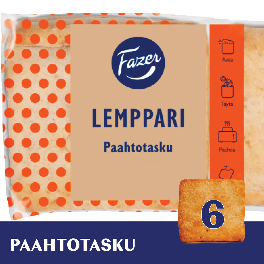 Fazer Lemppari Paahtotasku 6kpl 330g, täytettävä leipä