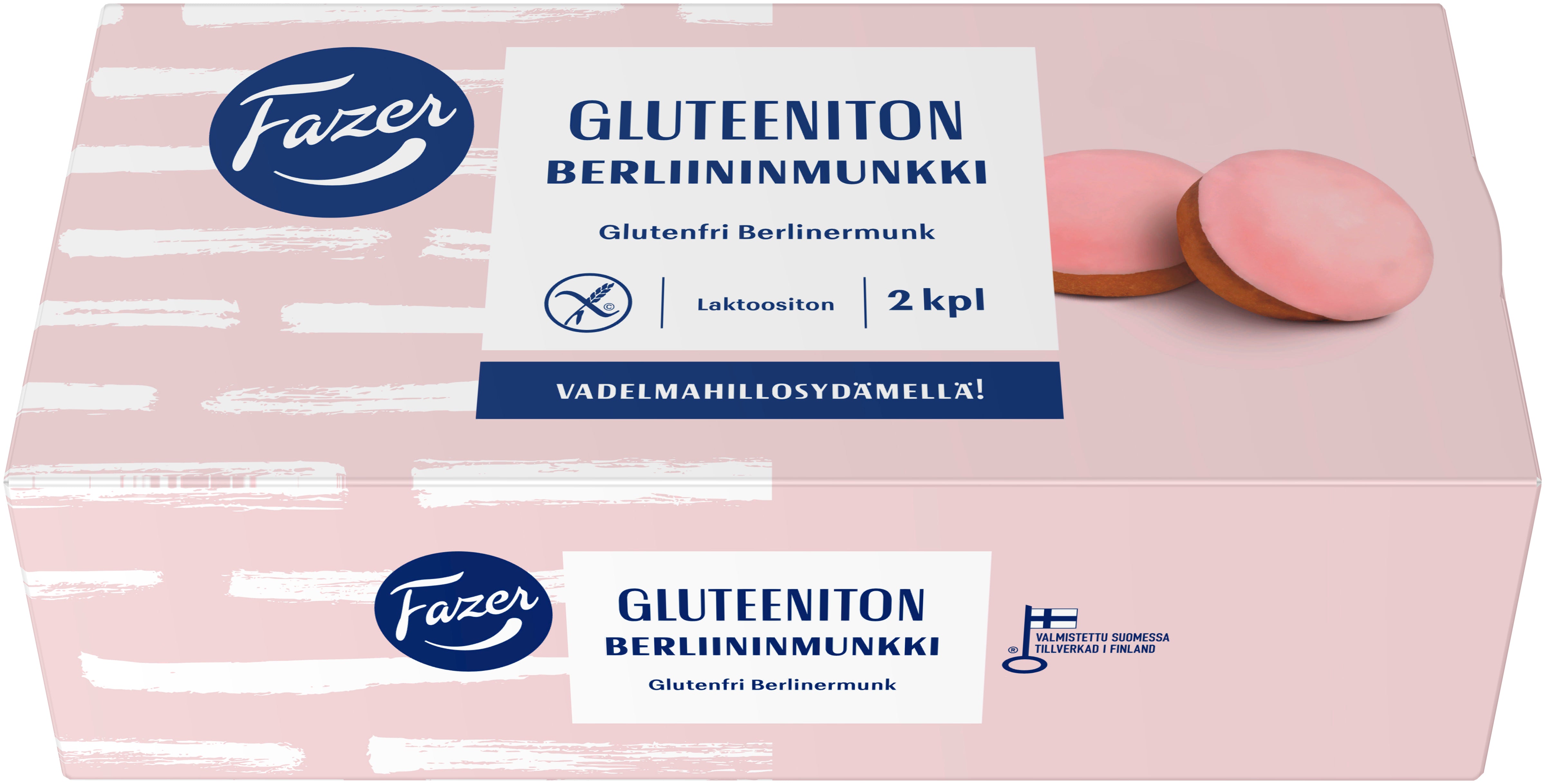Fazer Gluteeniton Berliininmunkki 2kpl 240g, kypsäpakaste