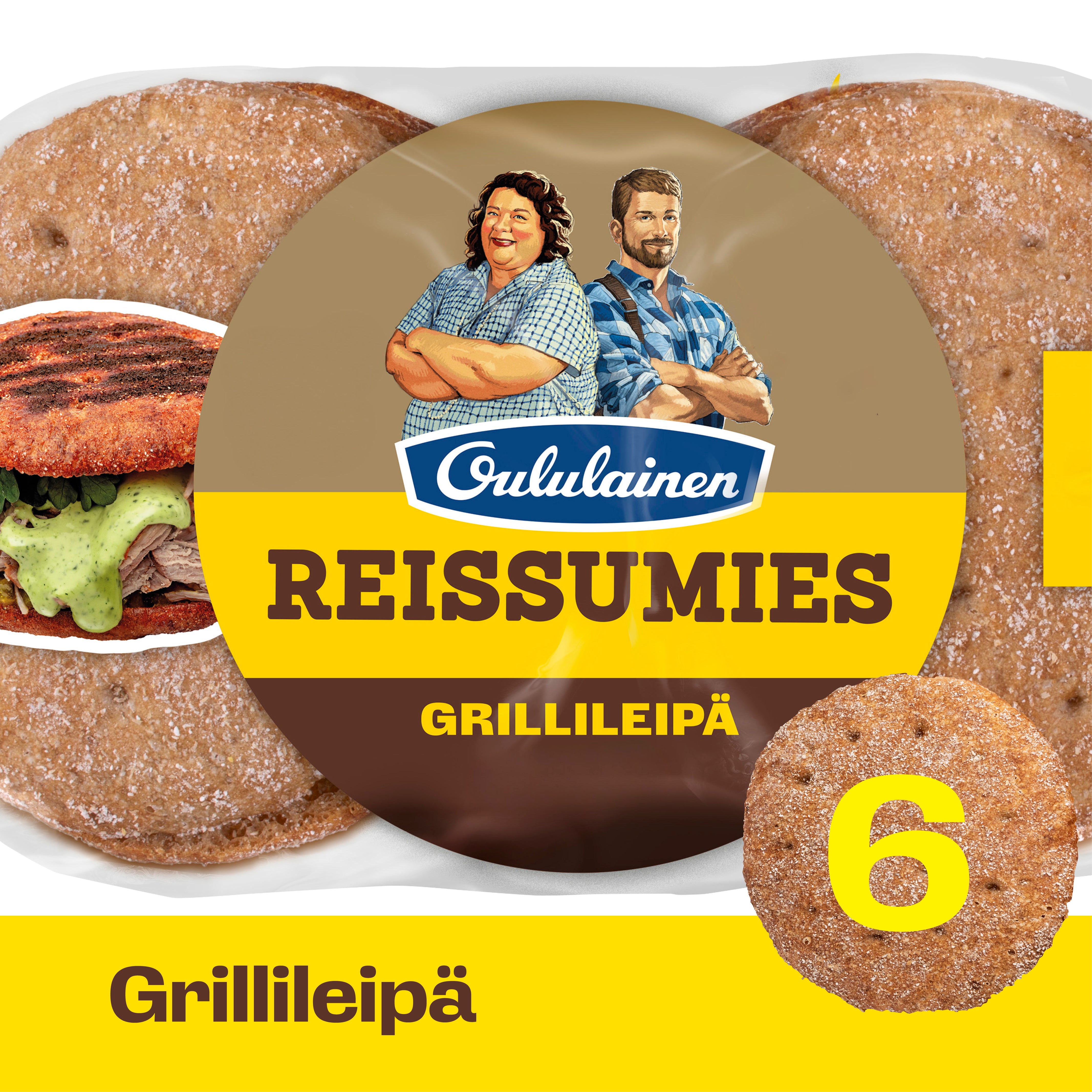 Oululainen Reissumies Mestarileipuri Grillileipä 6kpl 360g, vehnäleipä