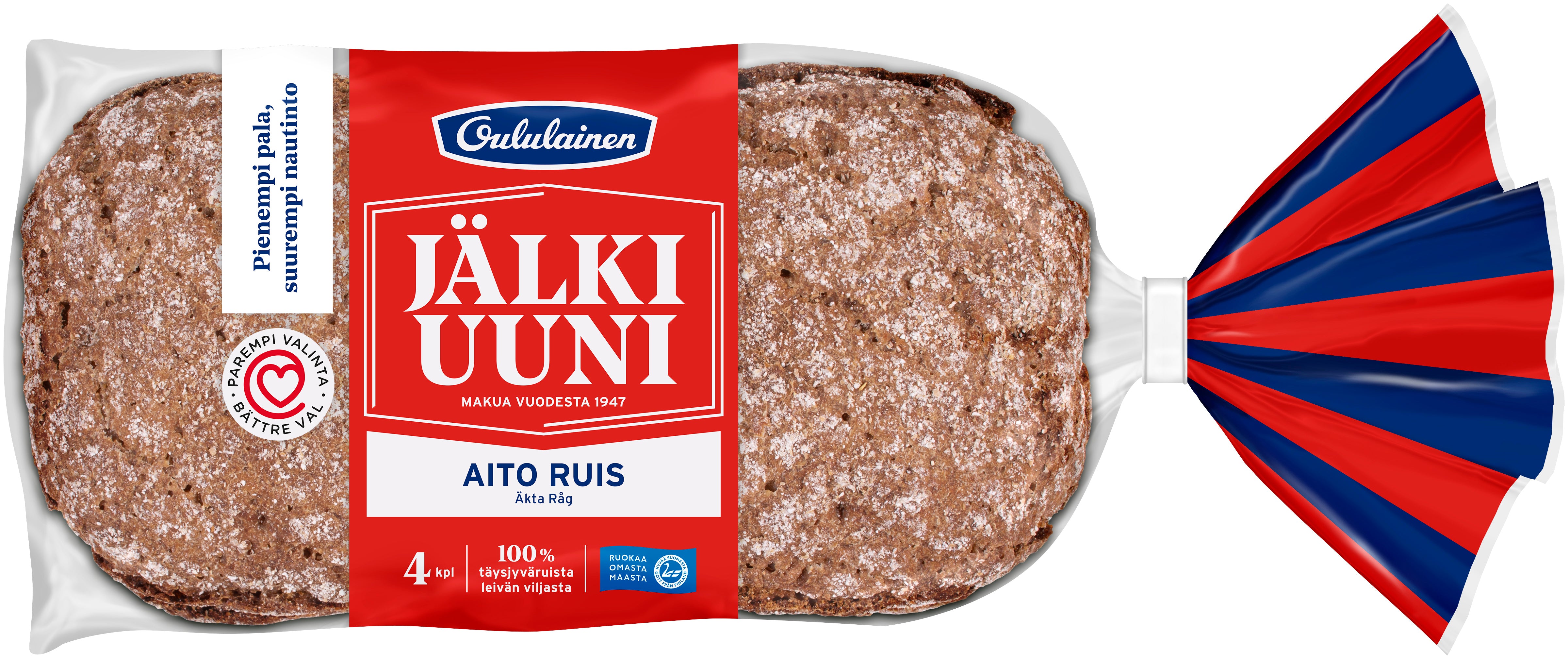 Oululainen Jälkiuuni Aito Ruis 4kpl 240g