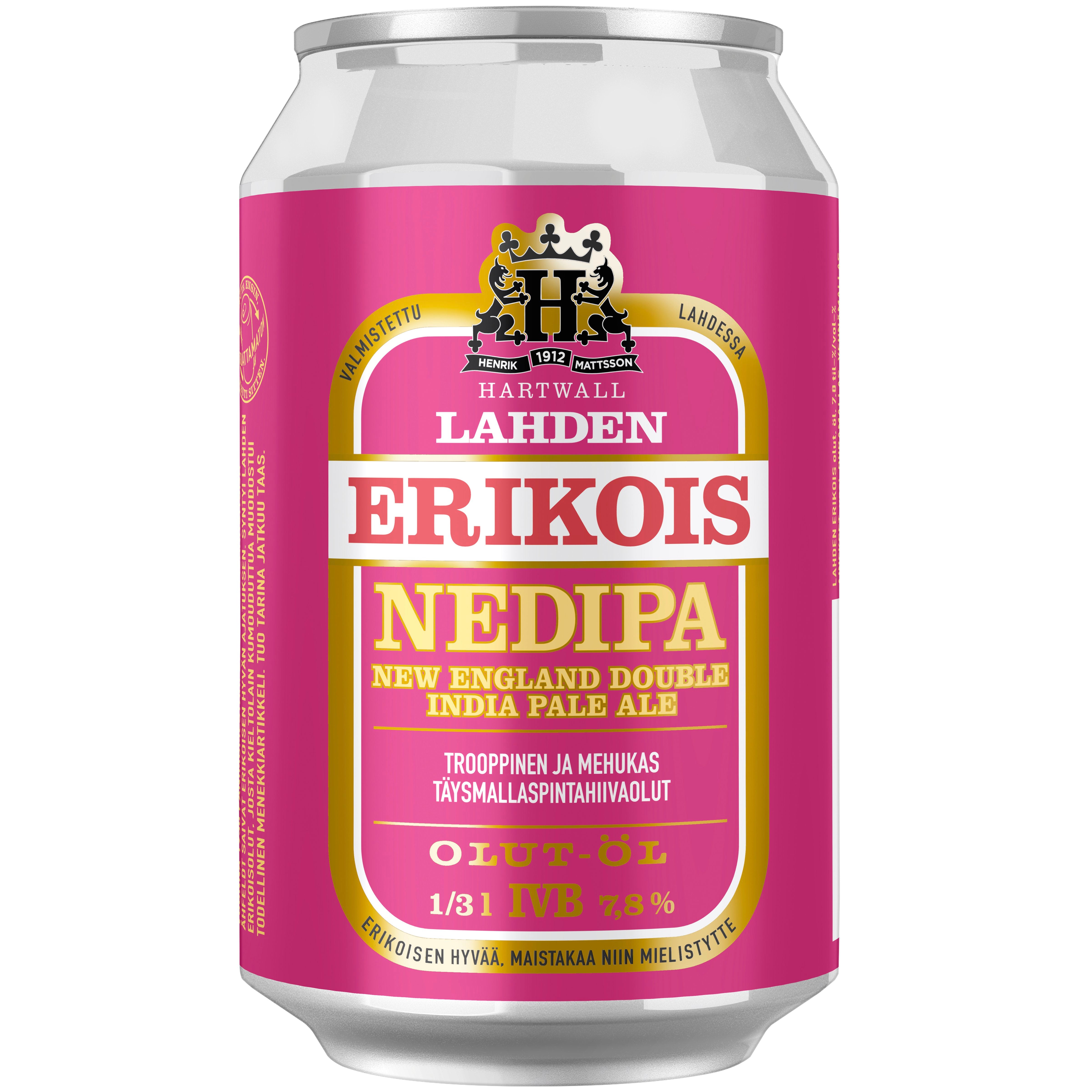 Lahden Erikois NEDIPA olut 7,8% 0,33 l