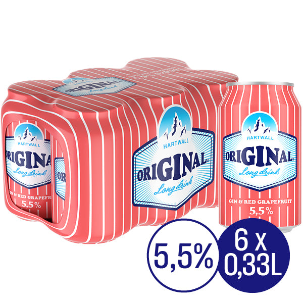 6 x Hartwall Original Long Drink Red Grapefruit 5,5% 0,33 l