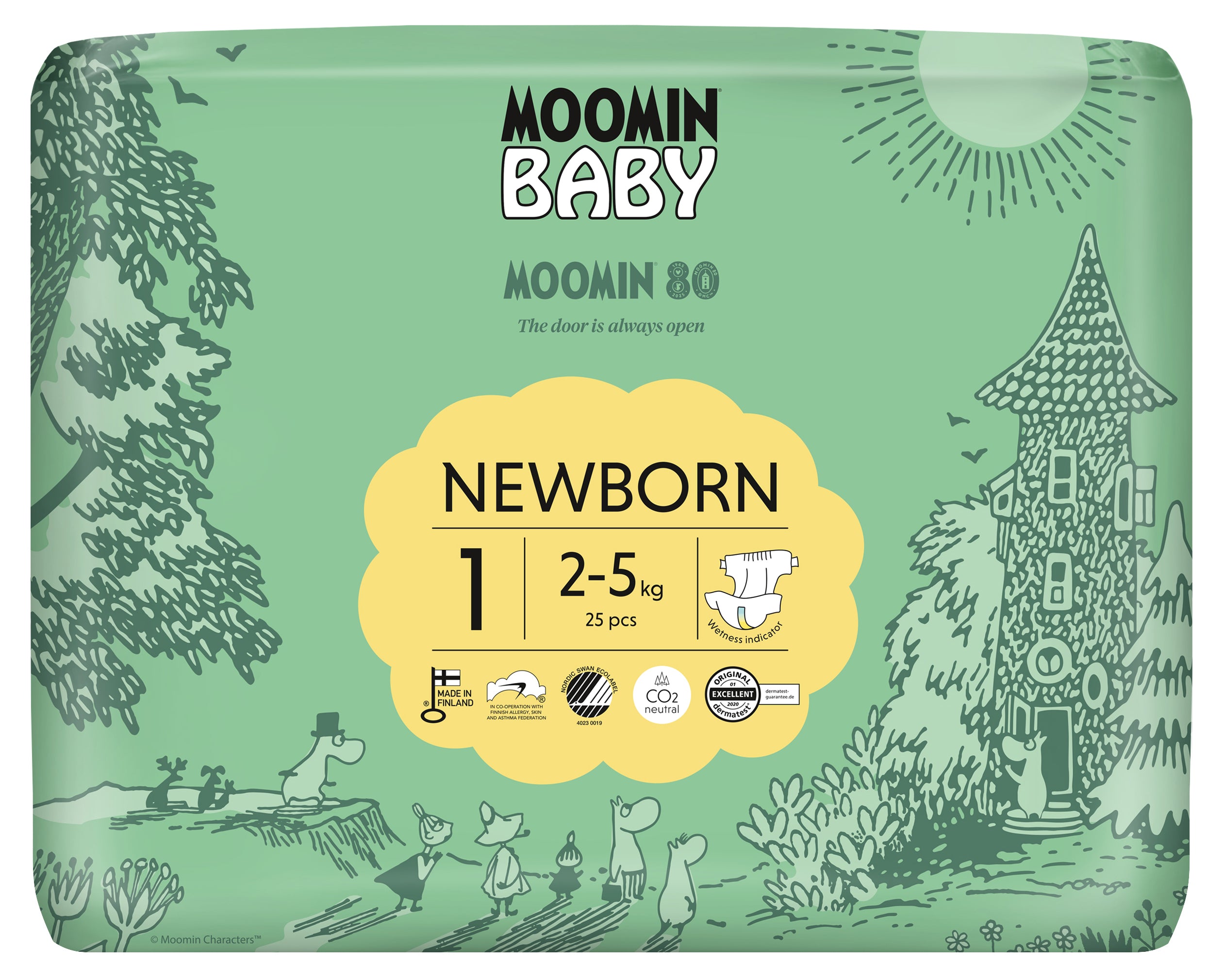 Moomin Baby Nouveau-né teippivaippa 1 - 25 kpl 2-5 kg