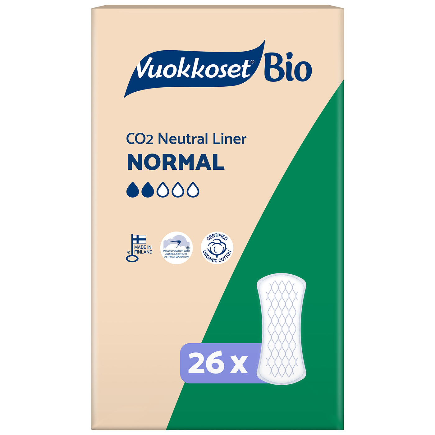 Vuokkoset Bio Normal pikkuhousunsuoja 26 kpl