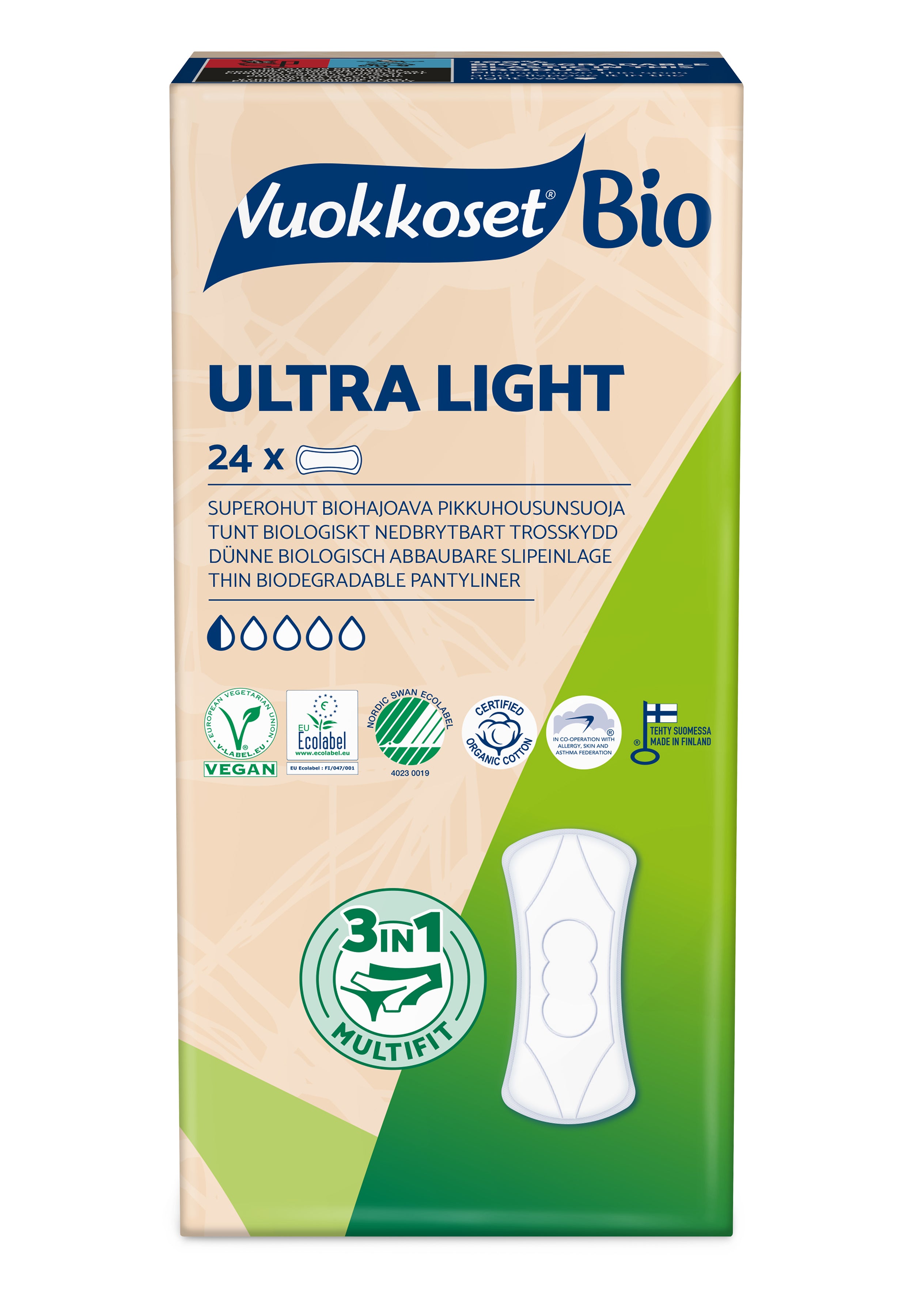 Vuokkoset Bio Ultra Light pikkuhousunsuoja 24 kpl