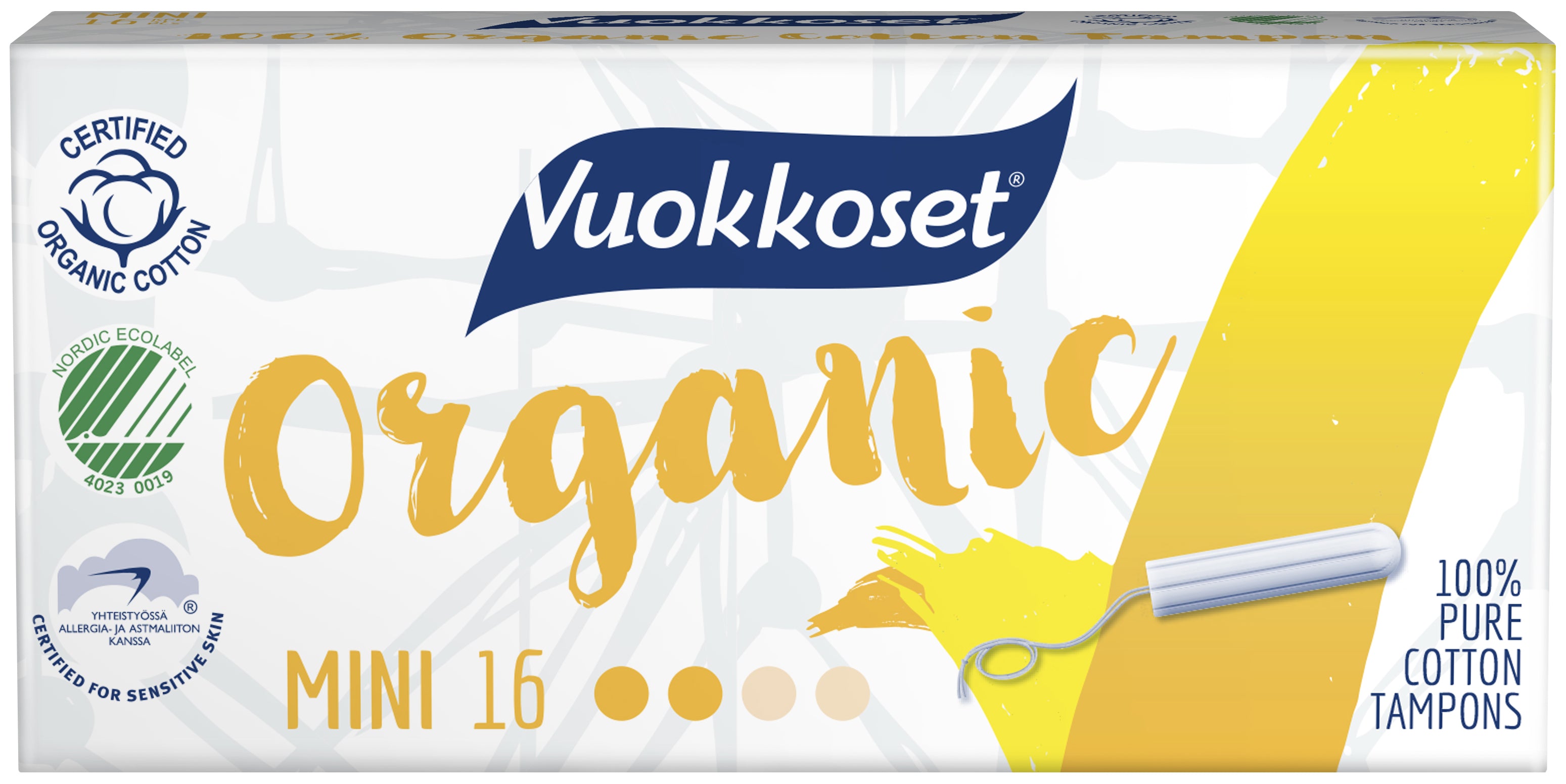 Vuokkoset Organic Tampon Mini 16 kpl
