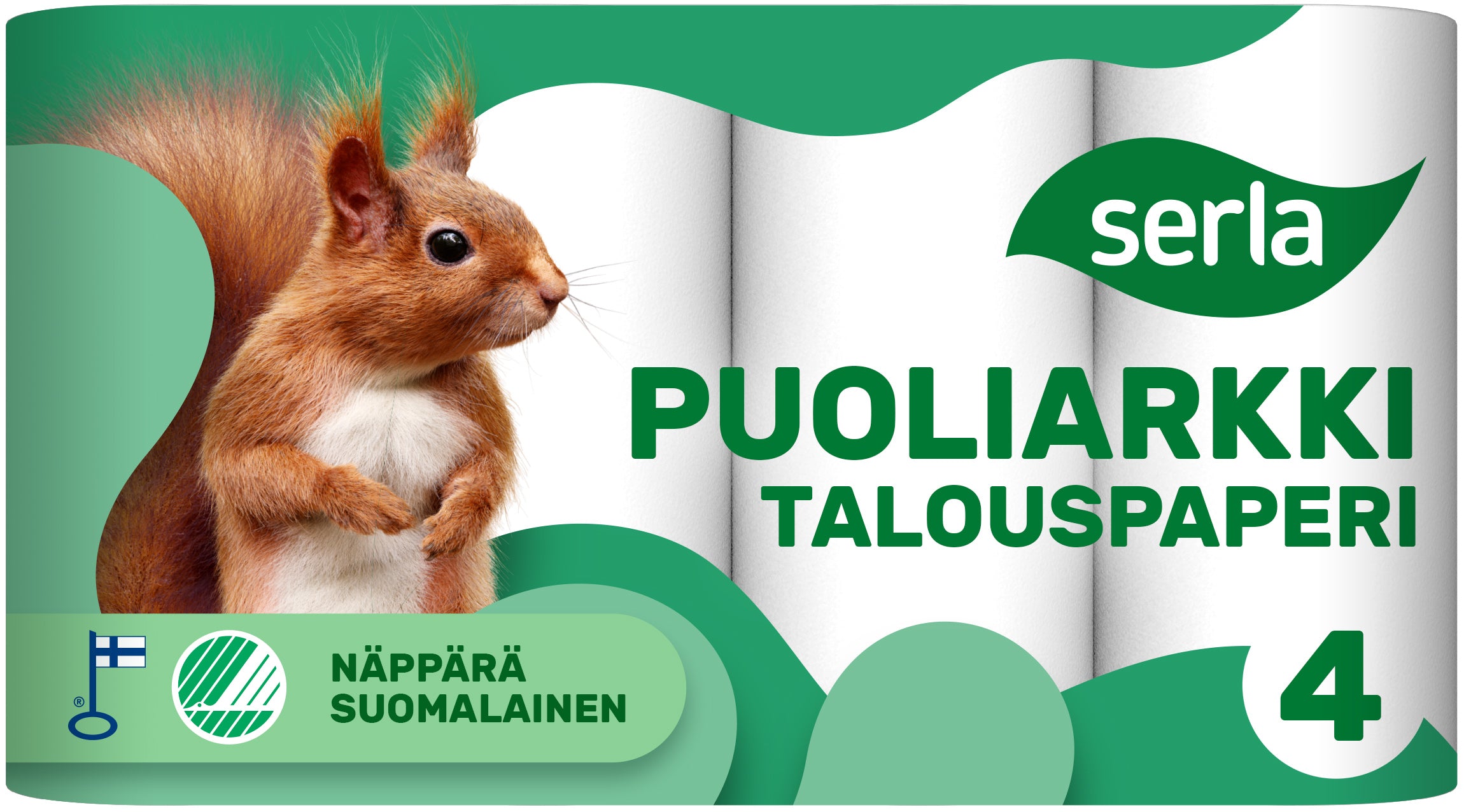 Serla talouspaperi puoliarkki 4rl valkoinen