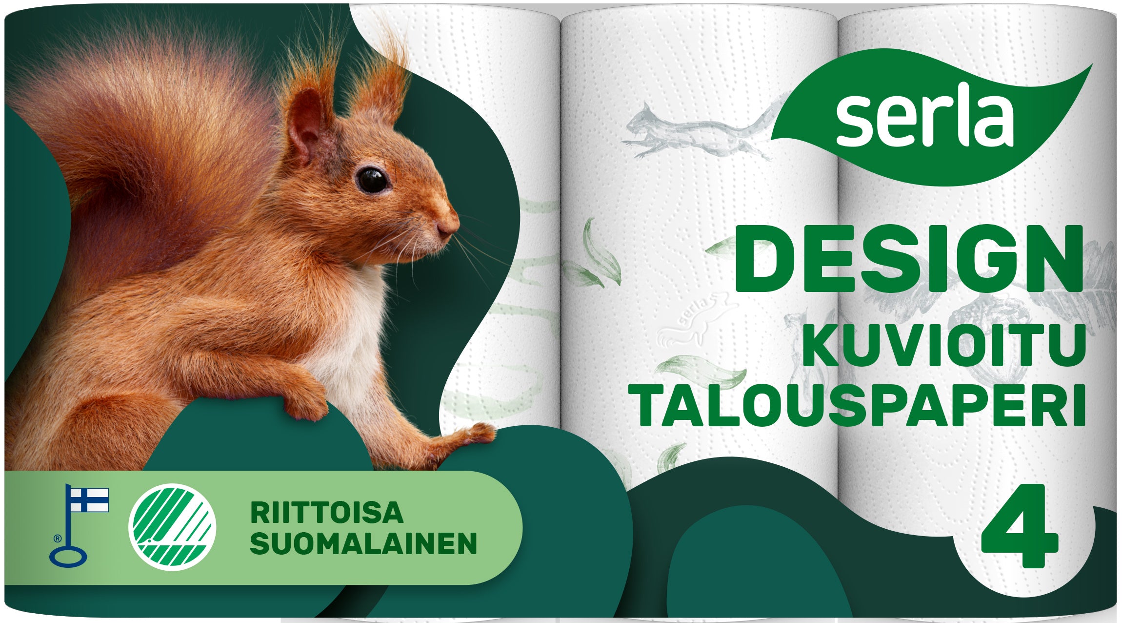 Serla Design talouspaperi 4rl kuvioitu