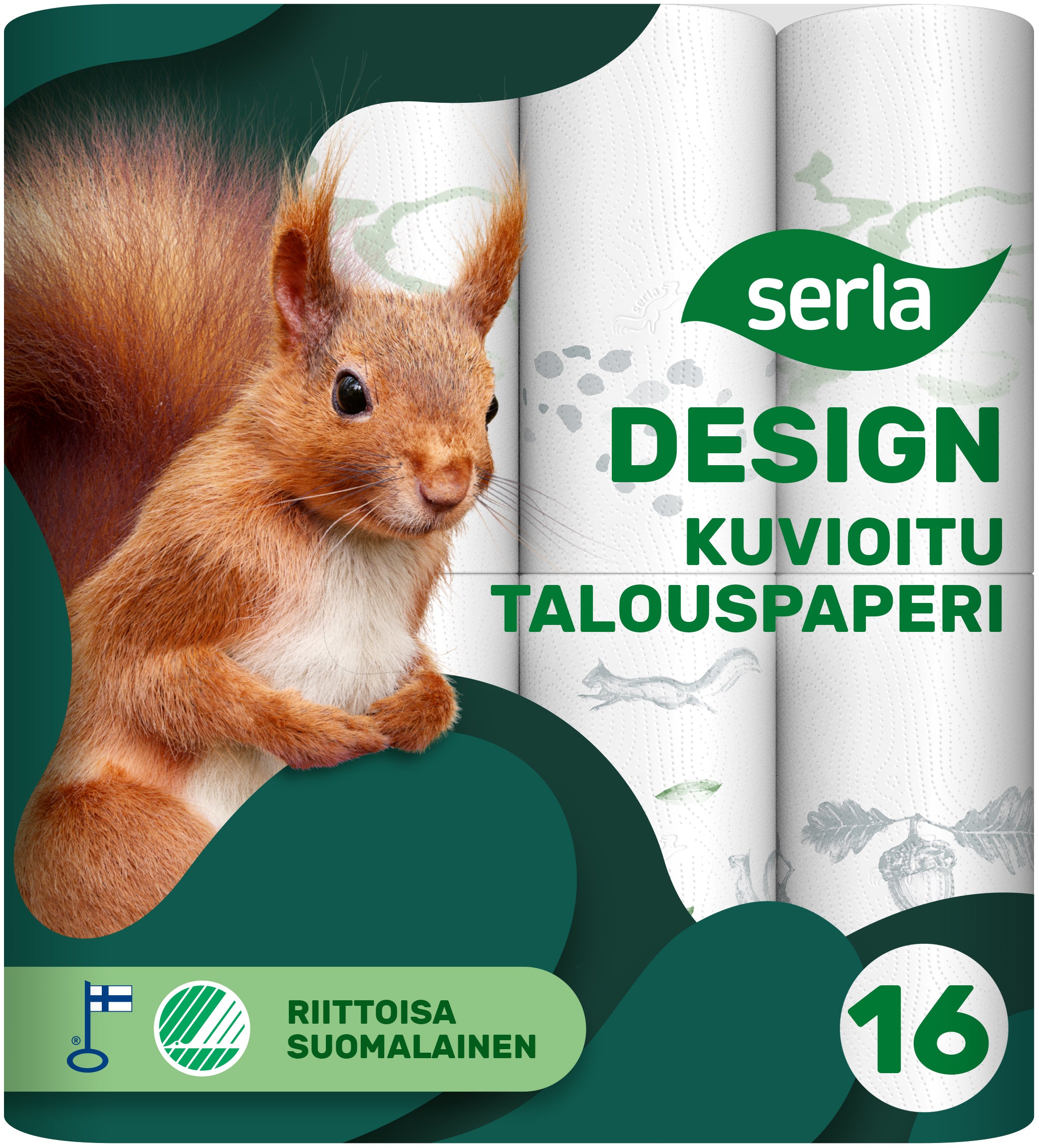 Serla Design talouspaperi 16rl kuvioitu