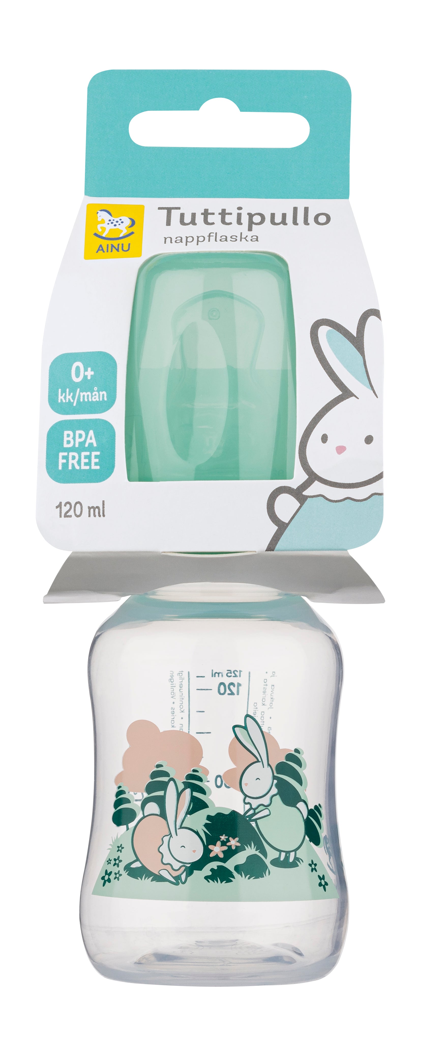 Ainu PP 120ml tuttipullo muotoiltu