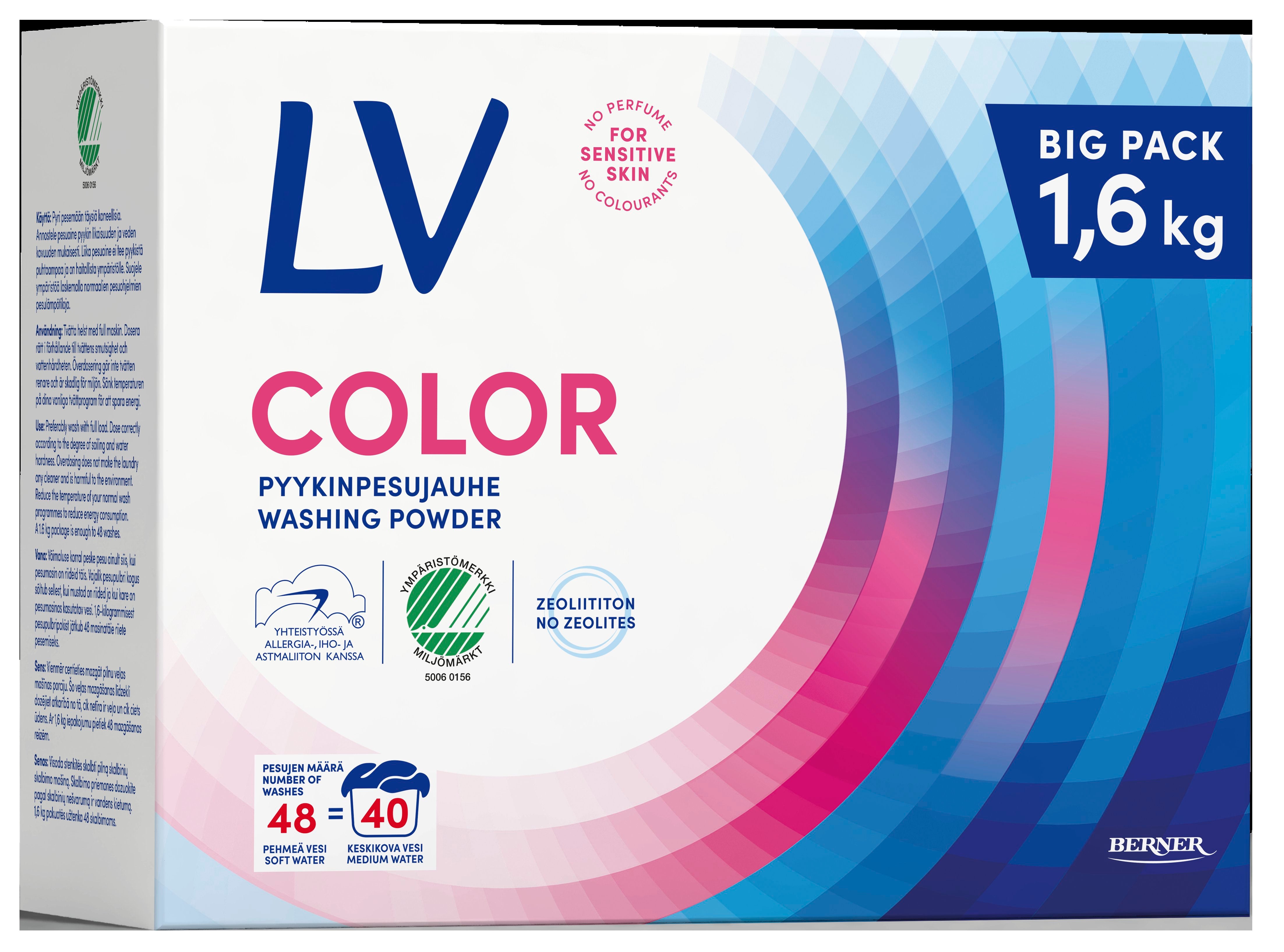 LV pyykinpesujauhetiiviste 1,6kg Color