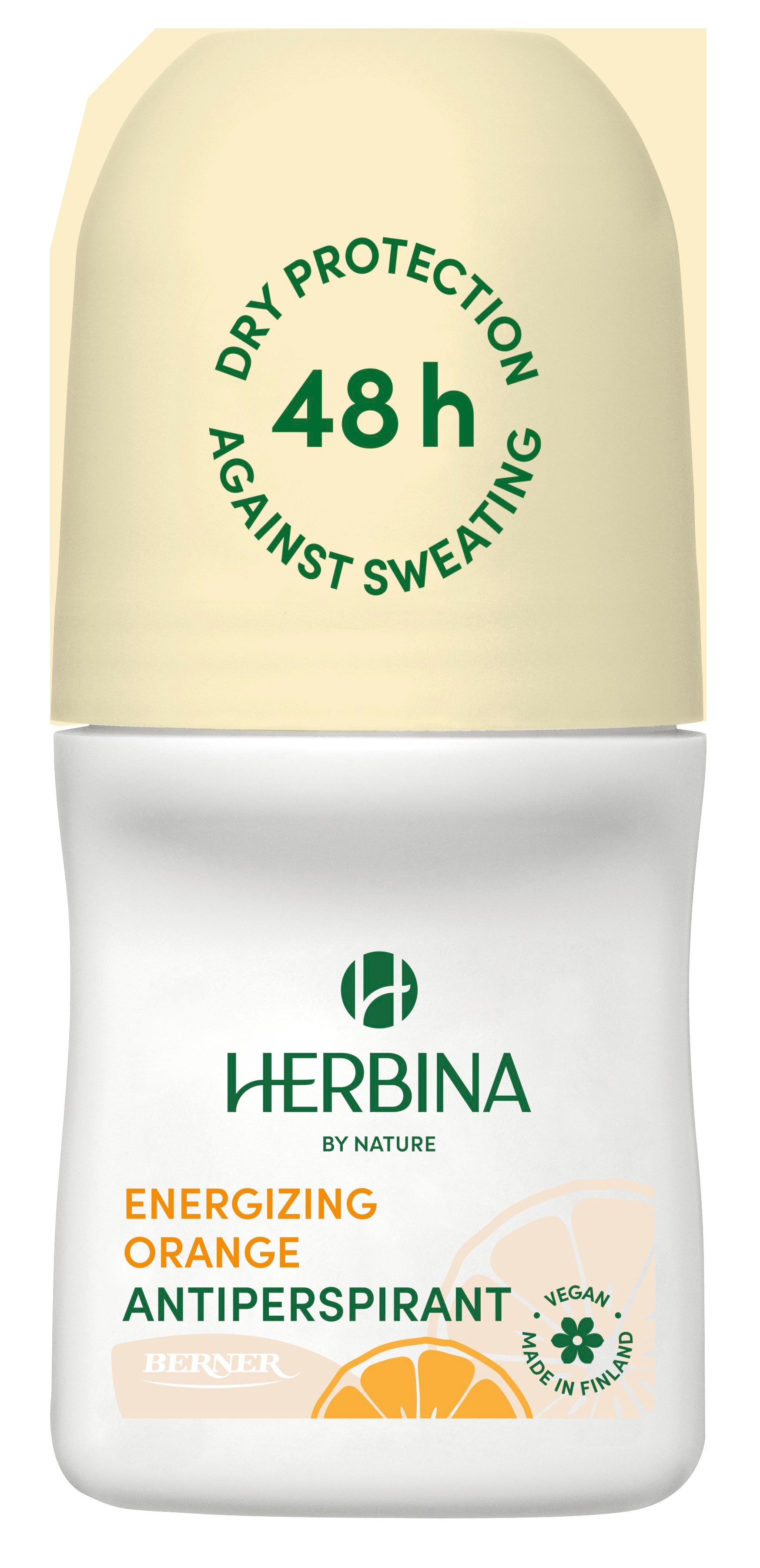 Herbina 50 ml anti-transpirant roll-on Orange Énergisante