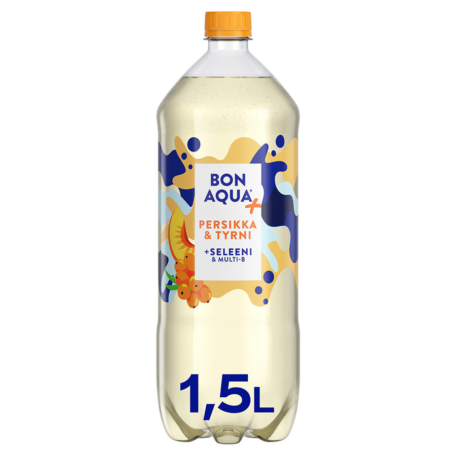 Bonaqua + Persikka & Tyrni kivennäisvesi muovipullo 1,5 L