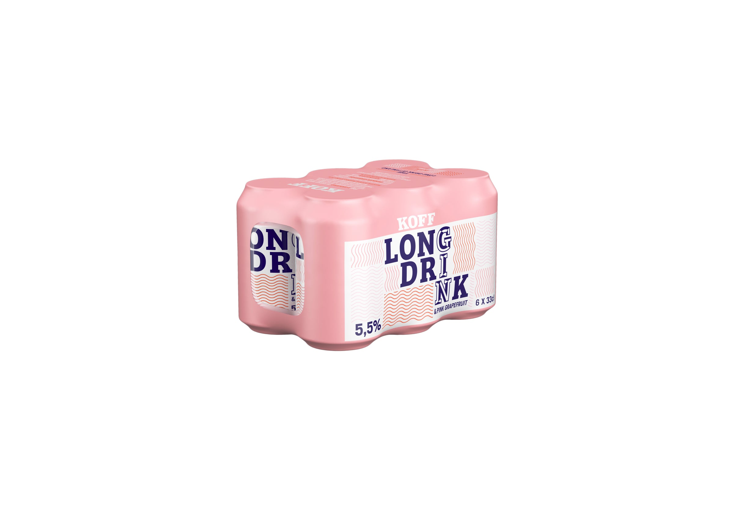 6-pack Koff Long Drink Pink Grapefruit 5,5 % tölkki 0,33 L