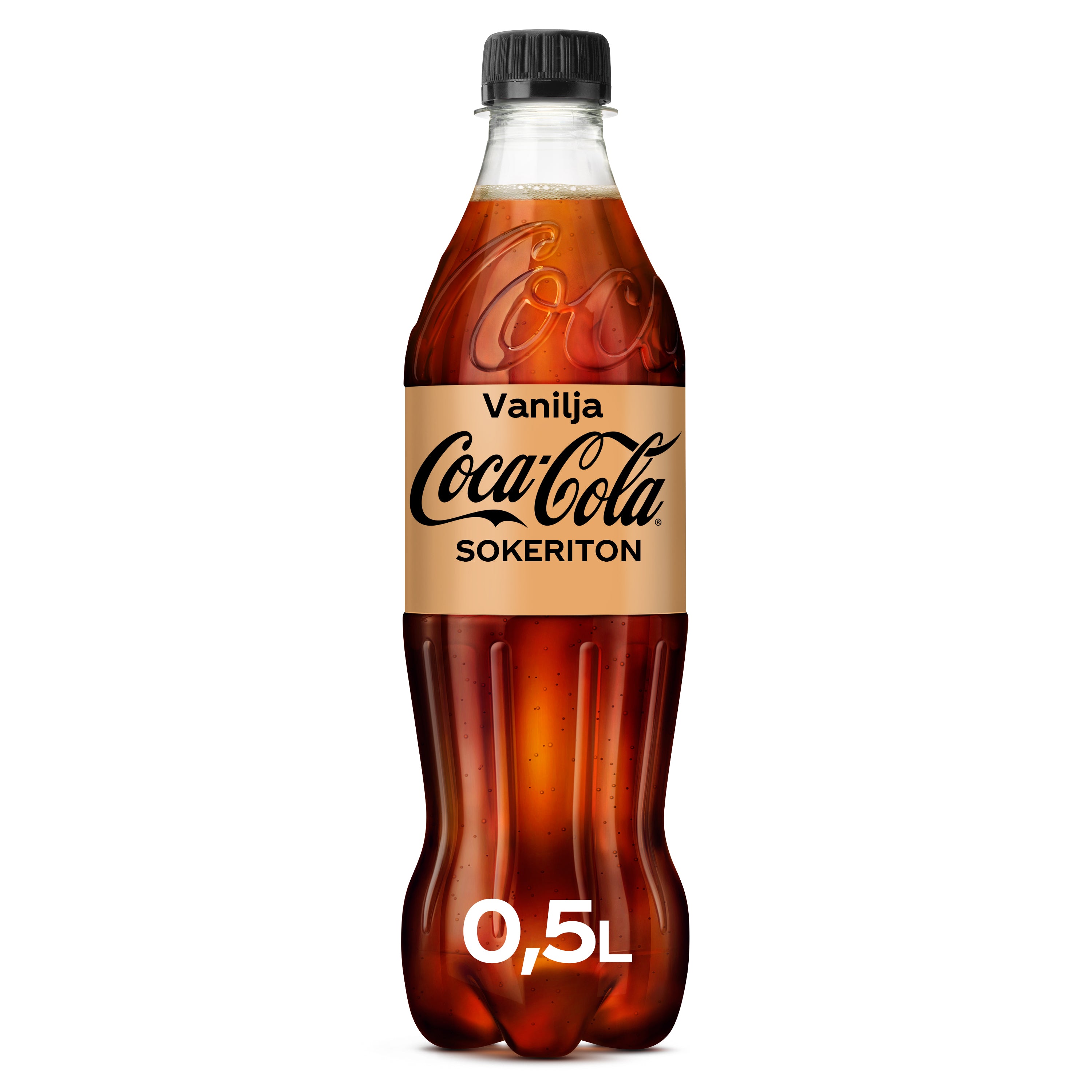 Coca-Cola Zero Sugar Vanilja virvoitusjuomamuovipullo 0,5 L