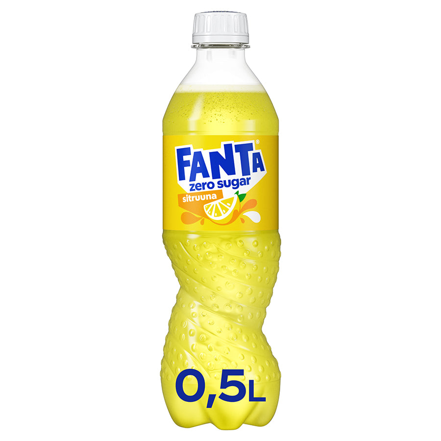 Fanta Sitruuna Zero virvoitusjuoma muovipullo 0,5 L