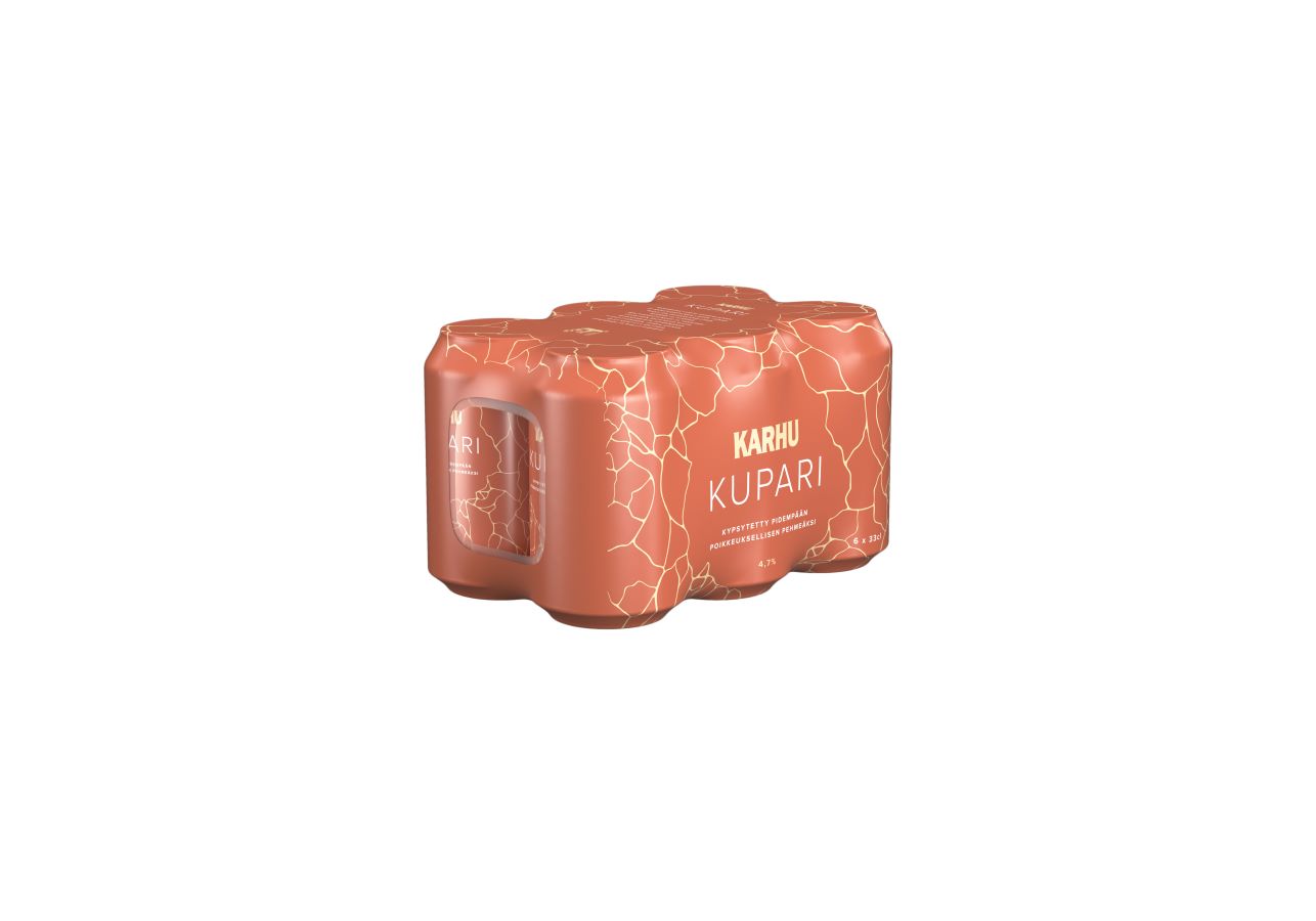 6-pack Karhu Kupari Lager olut 4,7 % tölkki 0,33 L