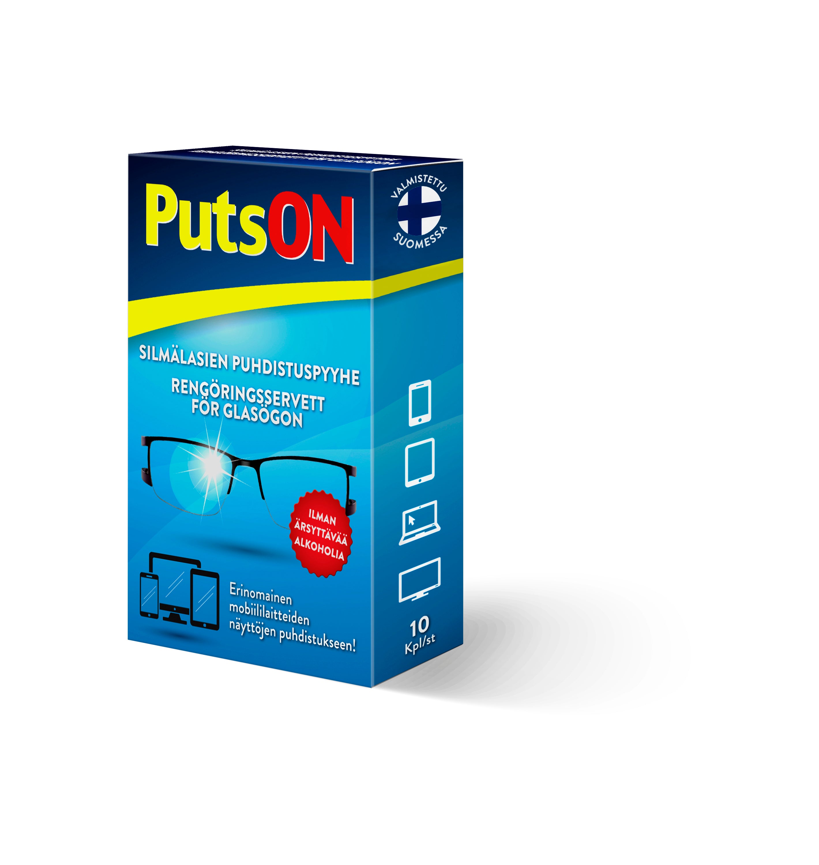 PutsOn silmälasien puhdistuspyyhe 10kpl