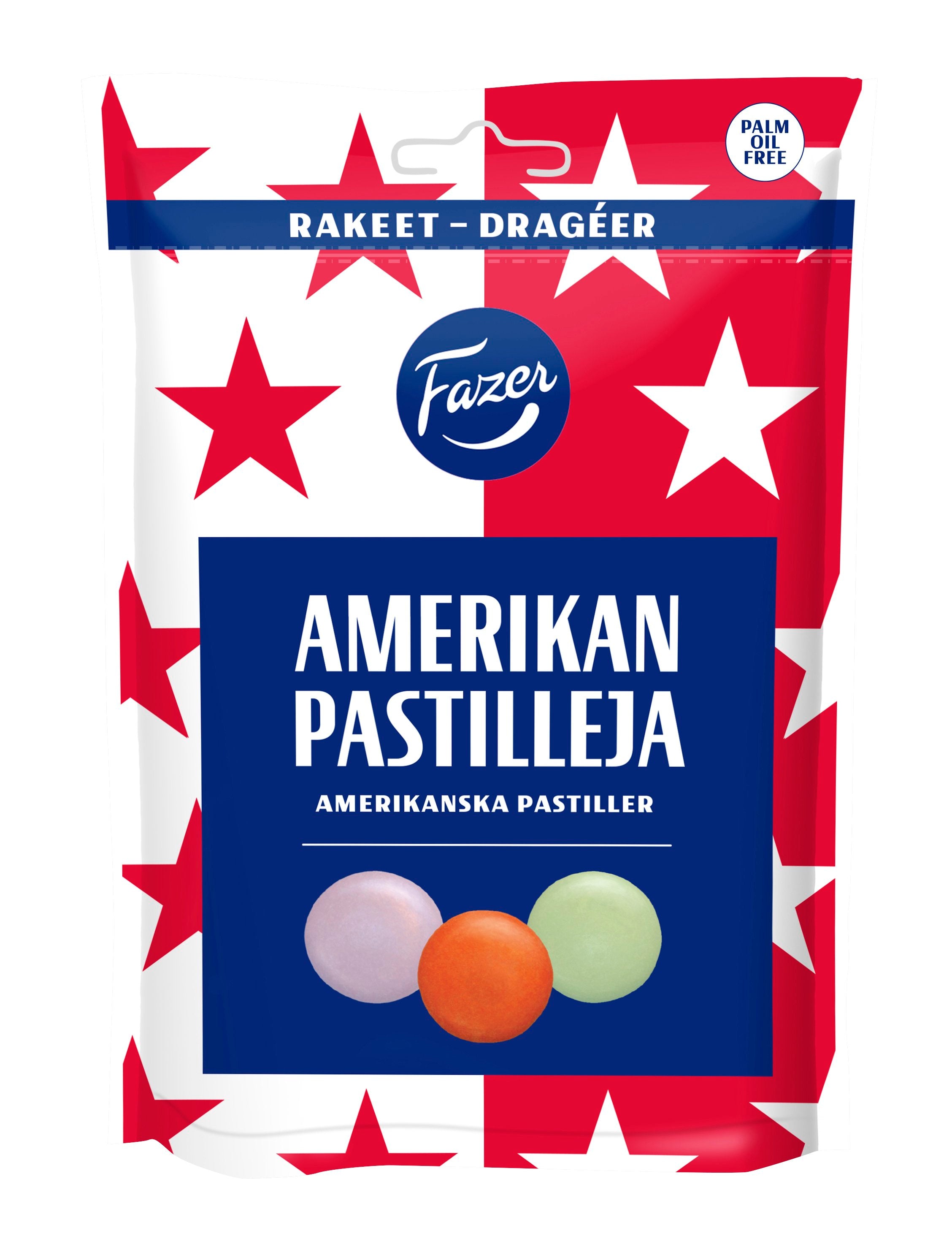 Fazer Amerikan pastilli maitosuklaarae karkkipussi 175g