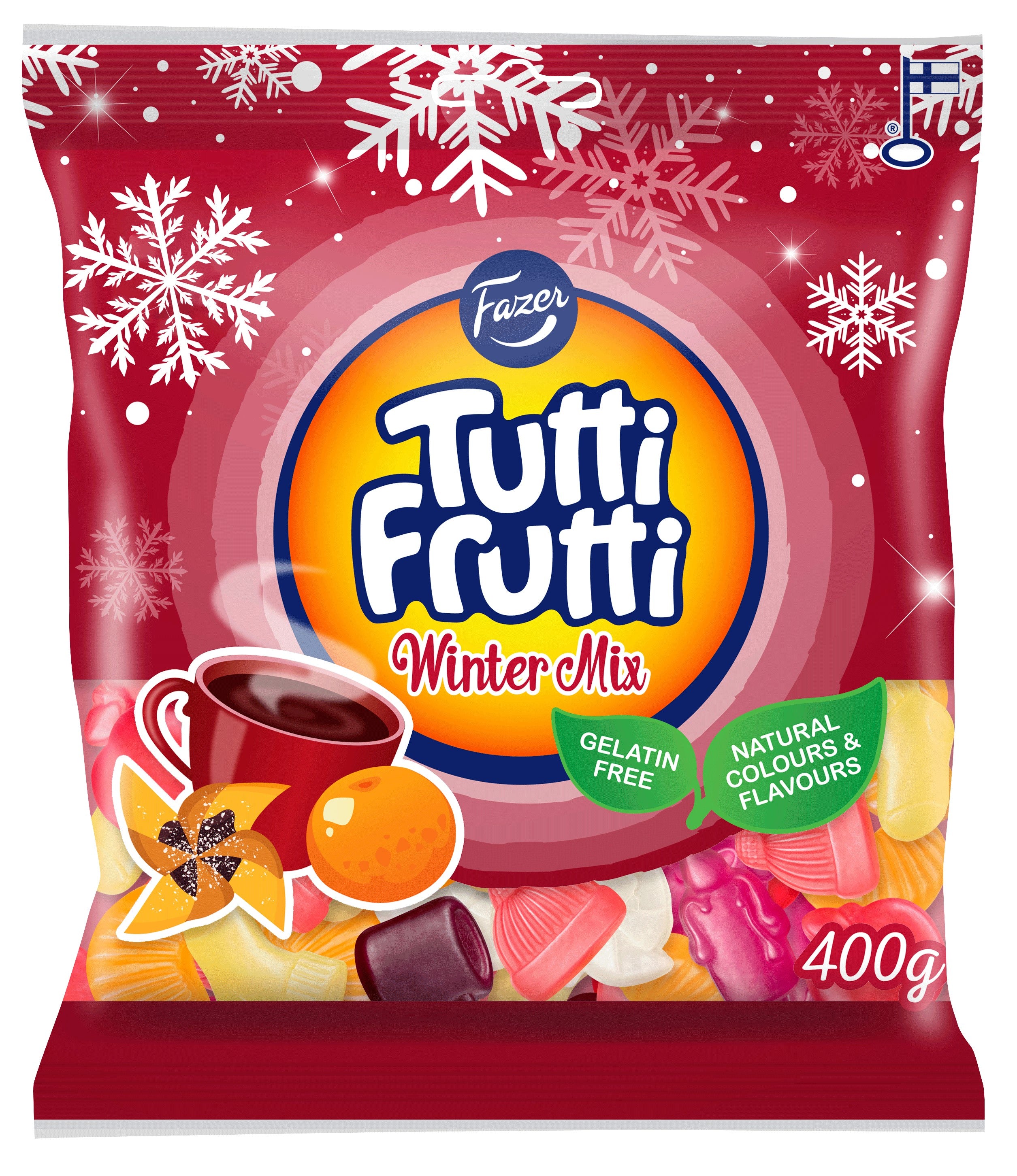 Fazer Tutti Frutti Winter Mix karkkipussi 400g