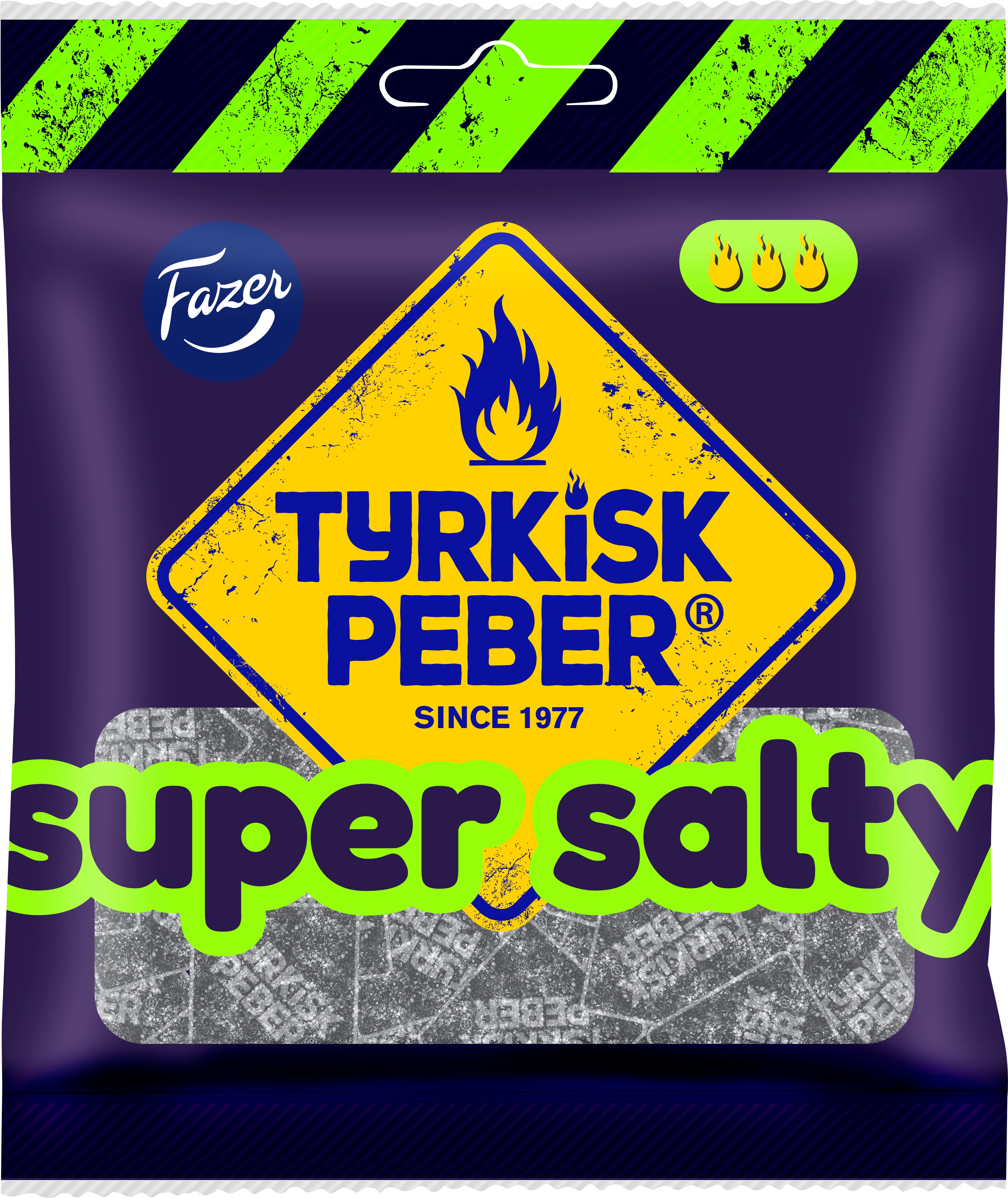 Fazer Tyrkisk Peber Super Salty salmiakkipussi 80g