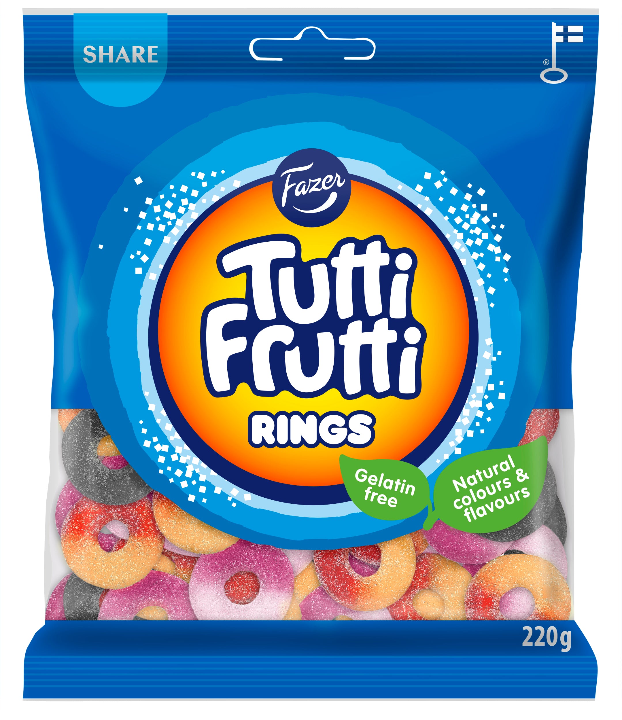 Fazer Tutti Frutti Rings karkkipussi 220g