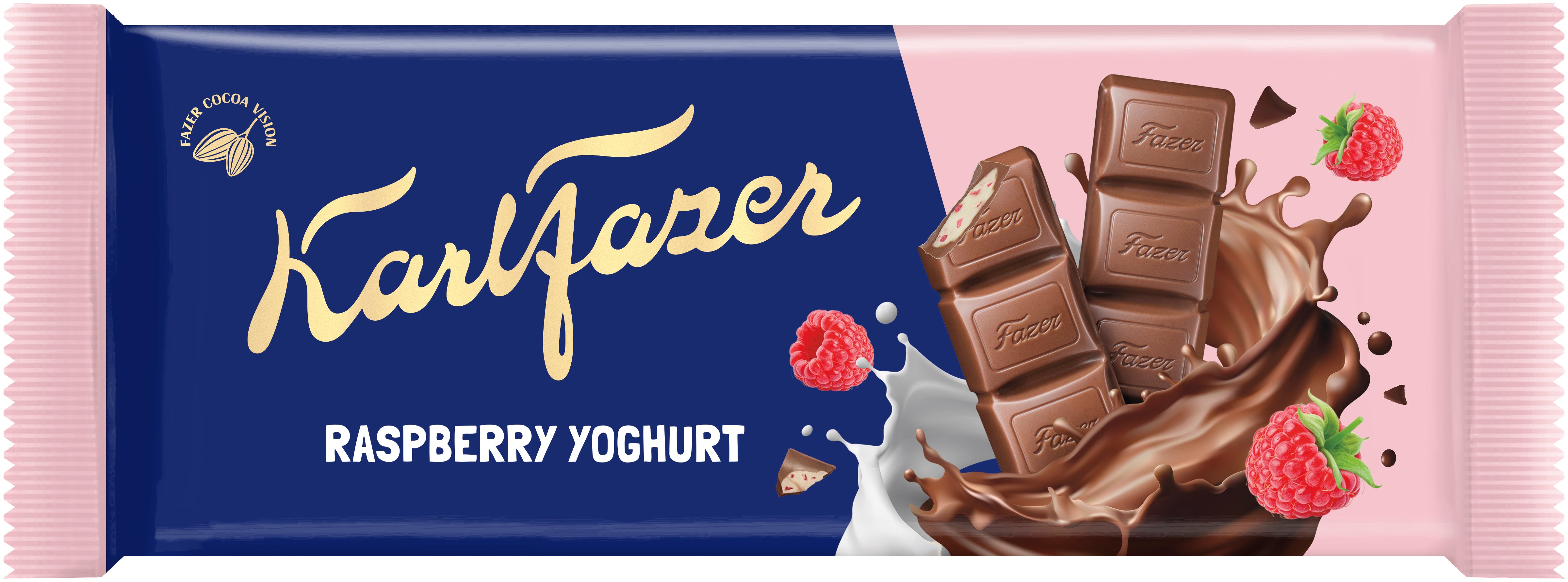 Karl Fazer vadelmajogurtti levy 100 g