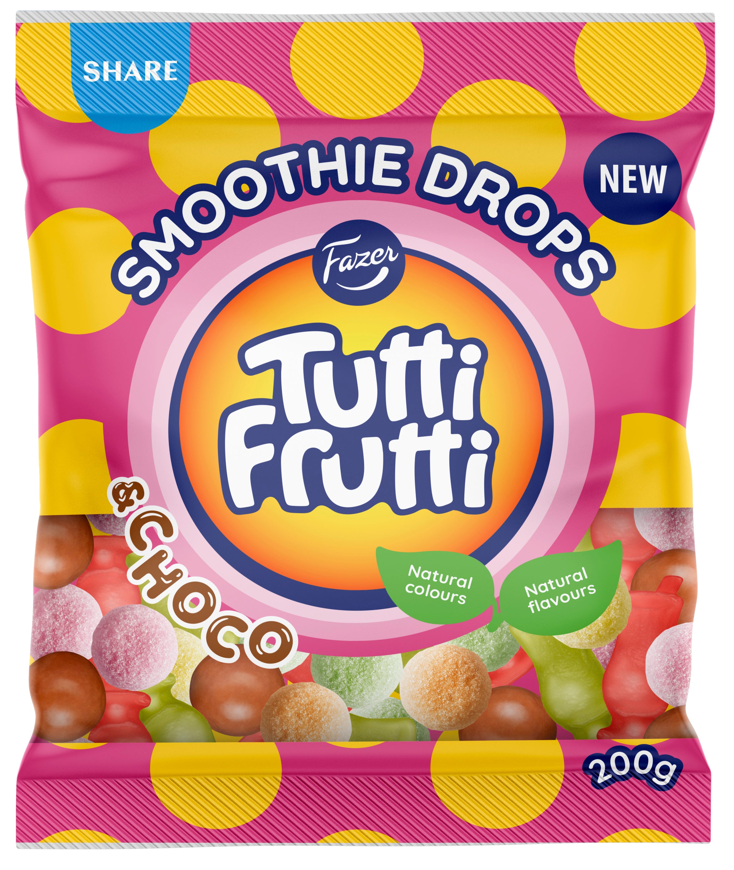 Fazer Tutti Frutti Smoothie Drops karkkipussi 200g