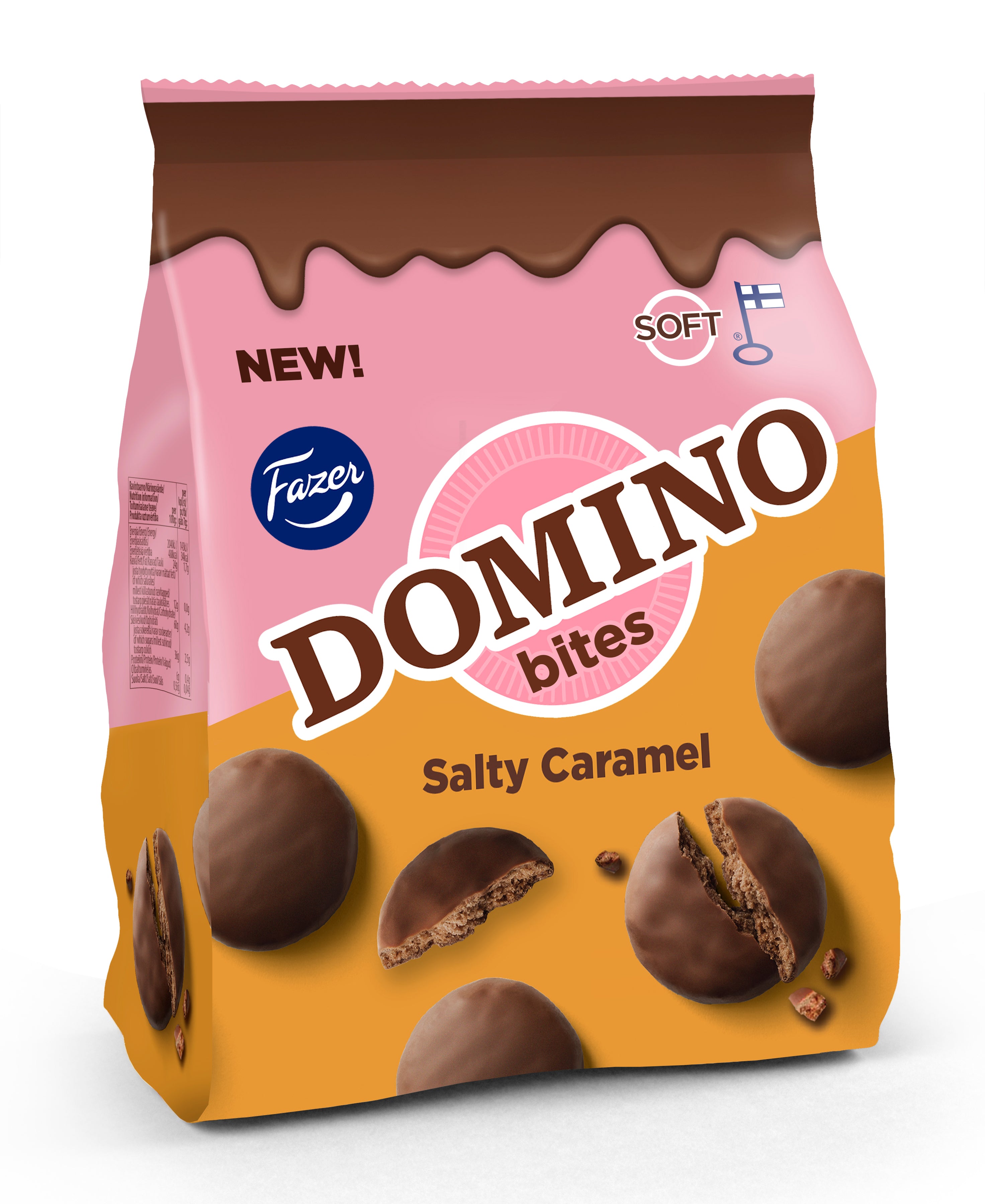Fazer Domino Bites Salty Caramel herkuttelukeksi 185g