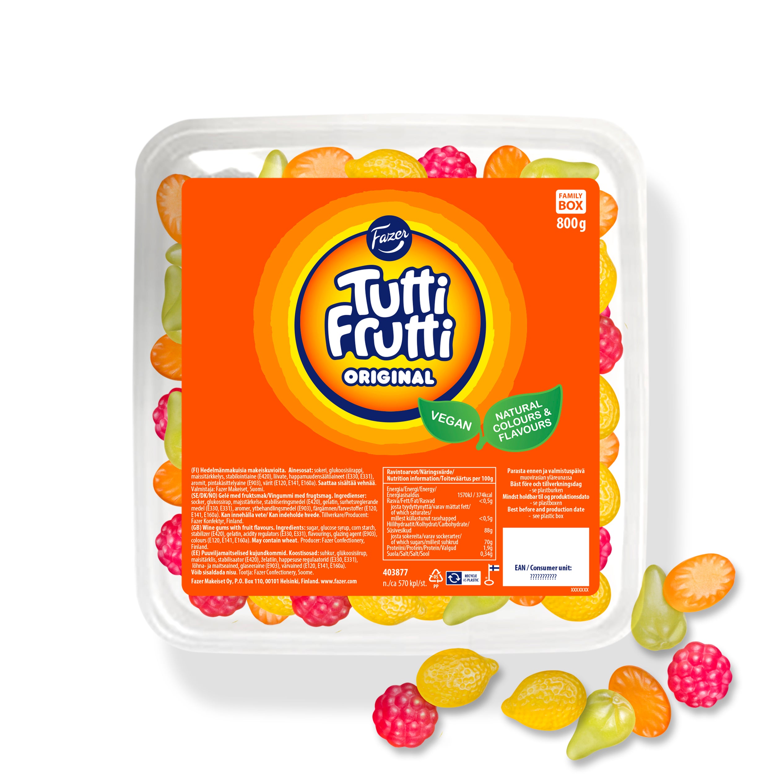 Fazer Tutti Frutti Original irtokarkkilaatikko 800g
