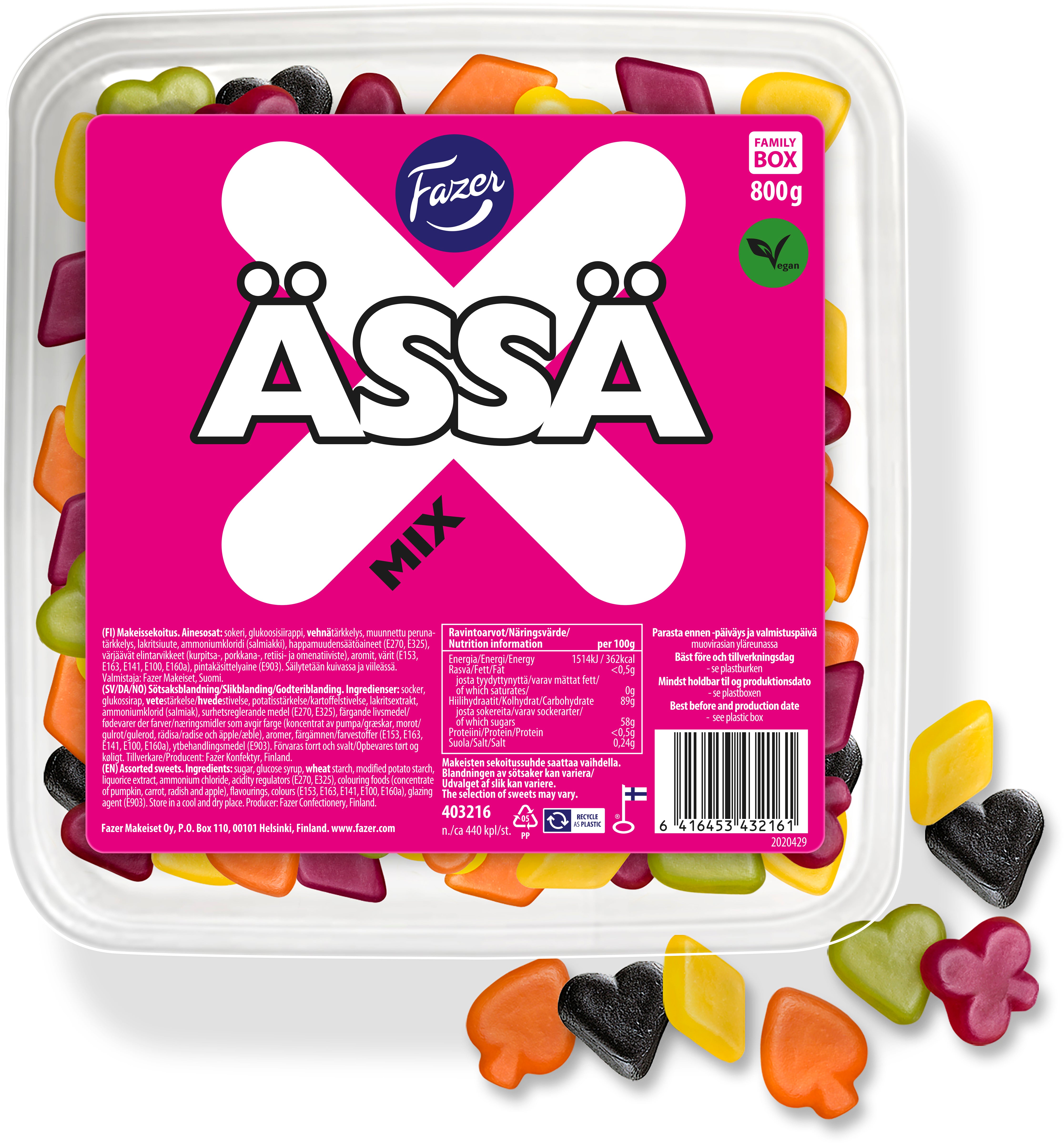 Fazer Ässä Mix irtokarkkilaatikko 800g