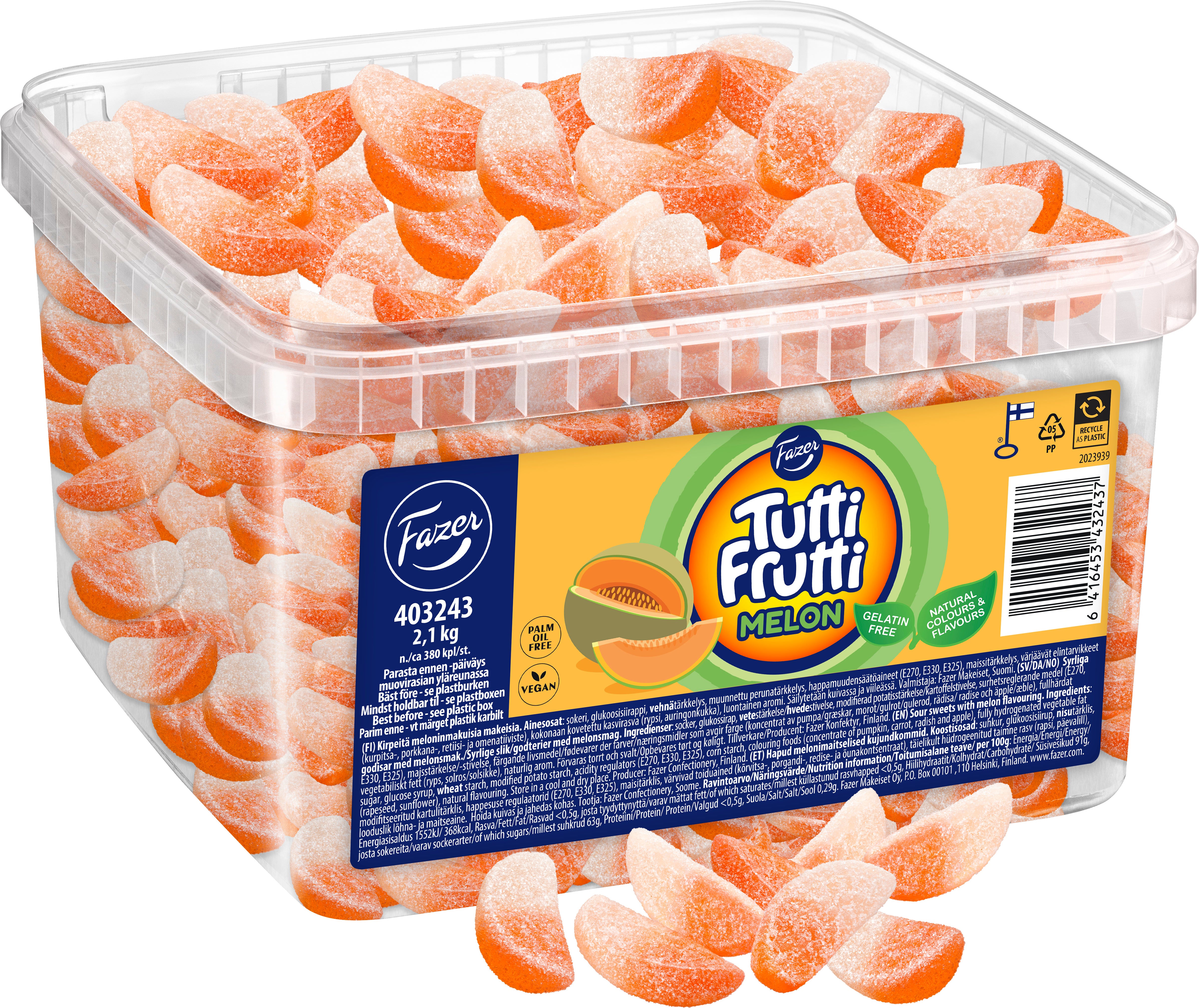 Fazer Tutti Frutti Melon irtokarkki 2,1kg