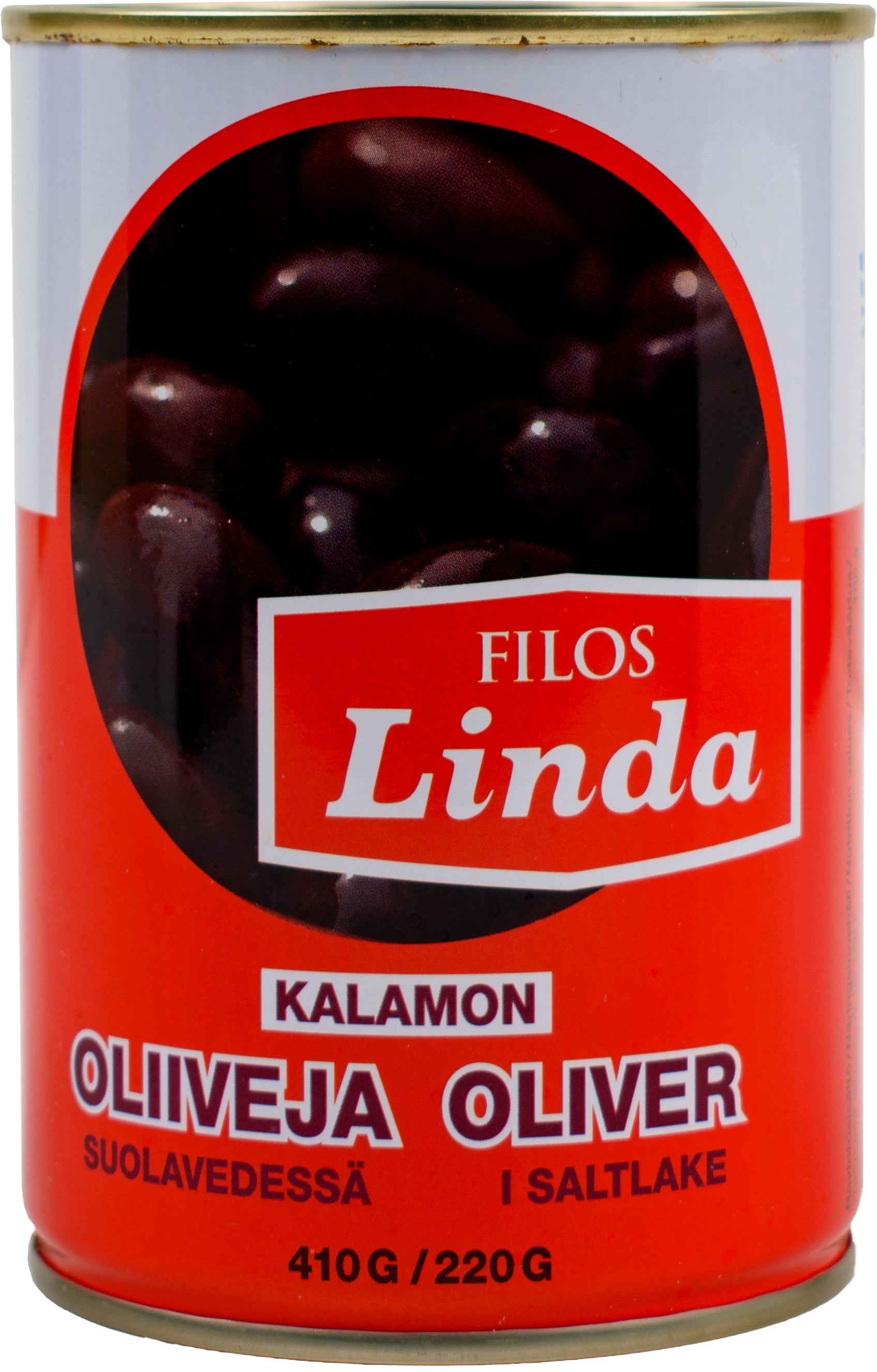 Filos Linda 410/220g Kalamon-oliiveja suolavedessä